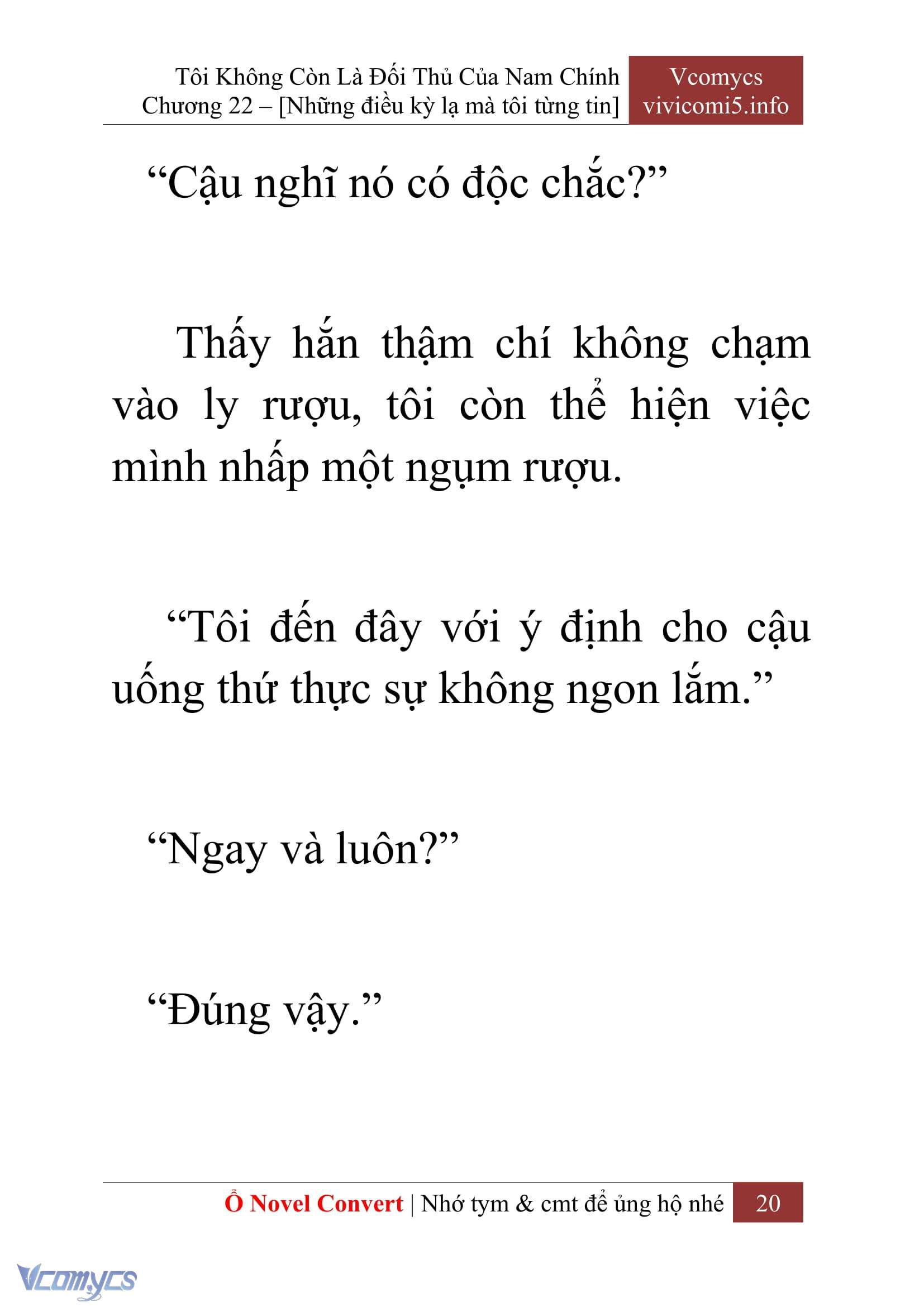 [Novel] Tôi Không Còn Là Đối Thủ Của Nam Chính Chapter  22 - 22