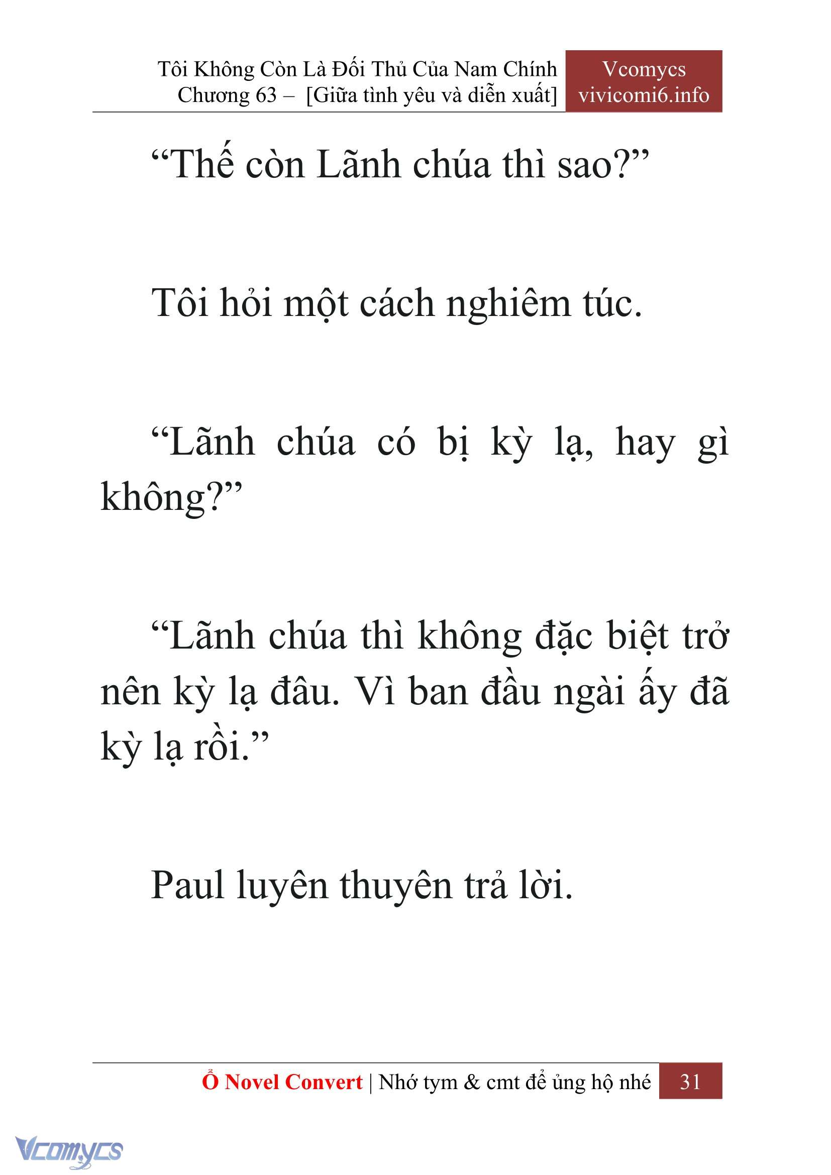 [Novel] Tôi Không Còn Là Đối Thủ Của Nam Chính Chapter  63 - 33