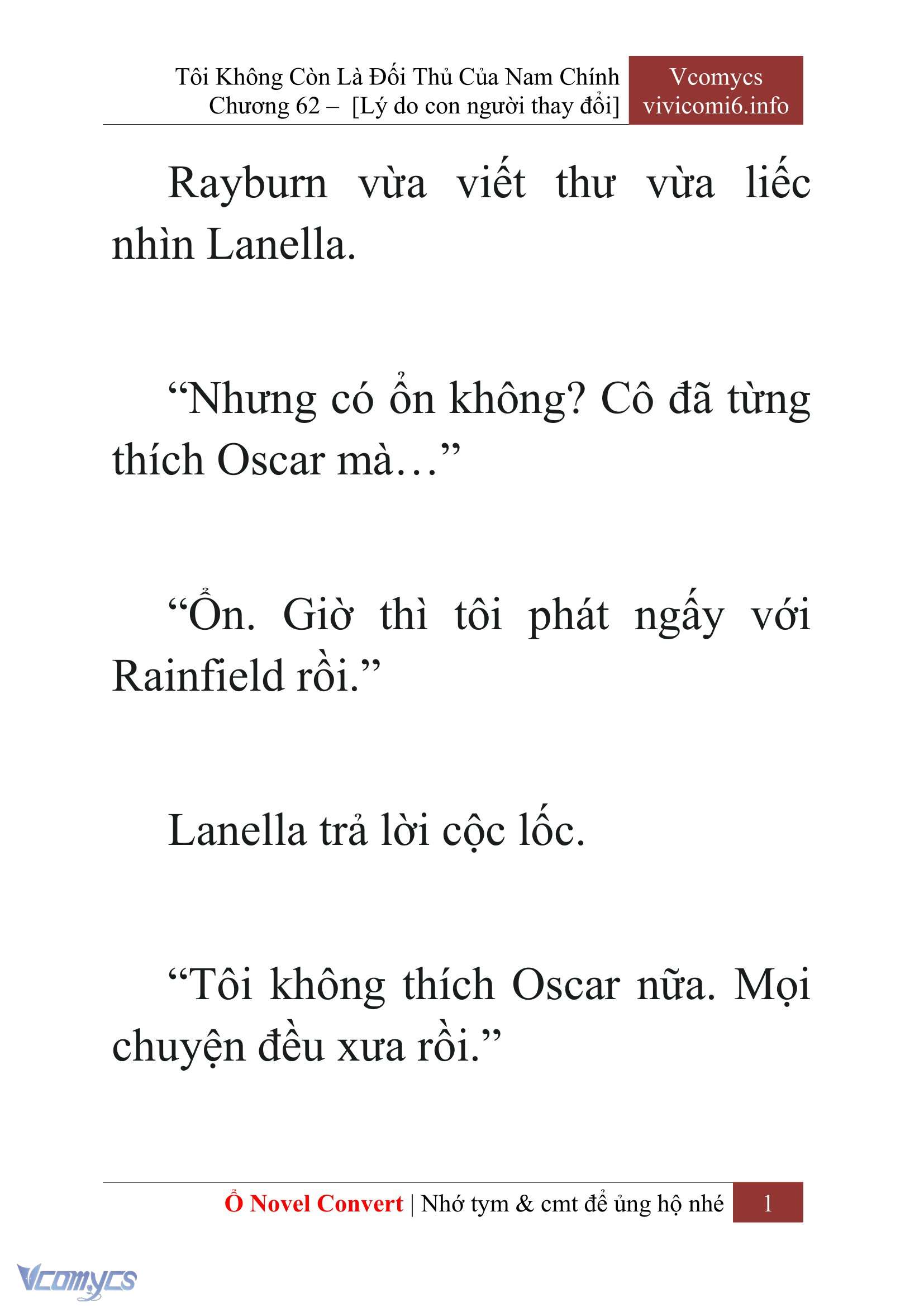 [Novel] Tôi Không Còn Là Đối Thủ Của Nam Chính Chapter  62 - 3