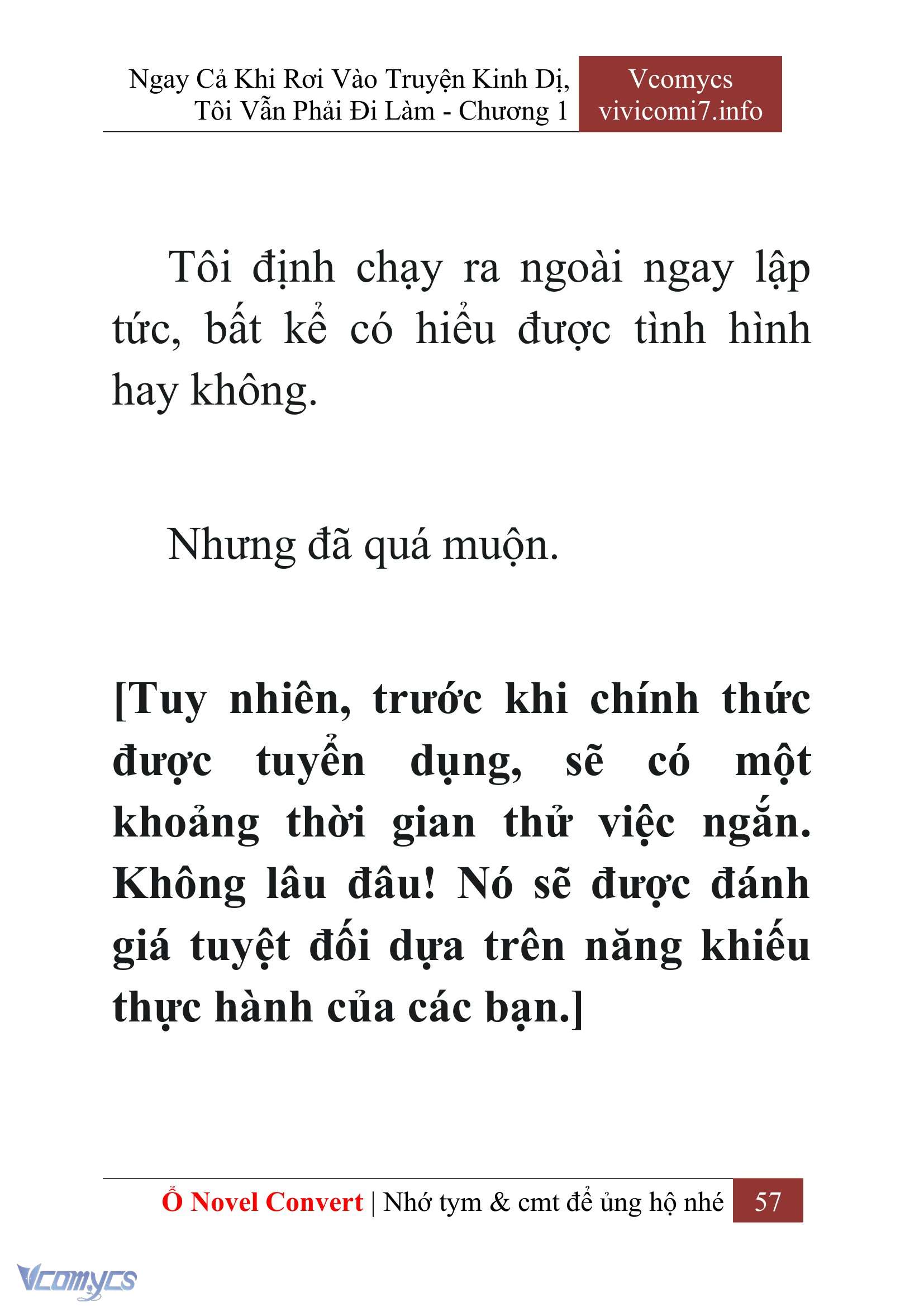 [Novel] Ngay Cả Khi Rơi Vào Truyện Kinh Dị, Tôi Vẫn Phải Đi Làm Chapter  1 - 59