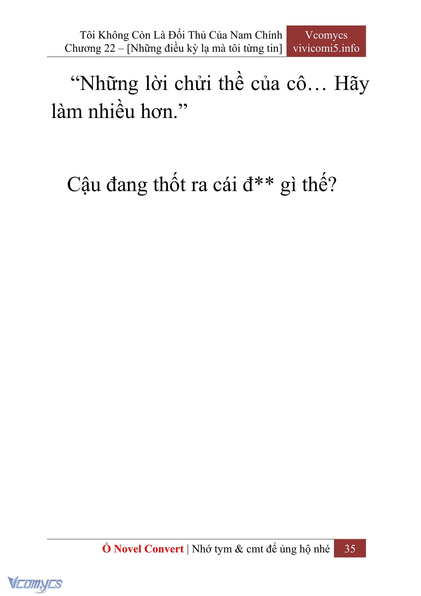 [Novel] Tôi Không Còn Là Đối Thủ Của Nam Chính Chapter  22 - 37