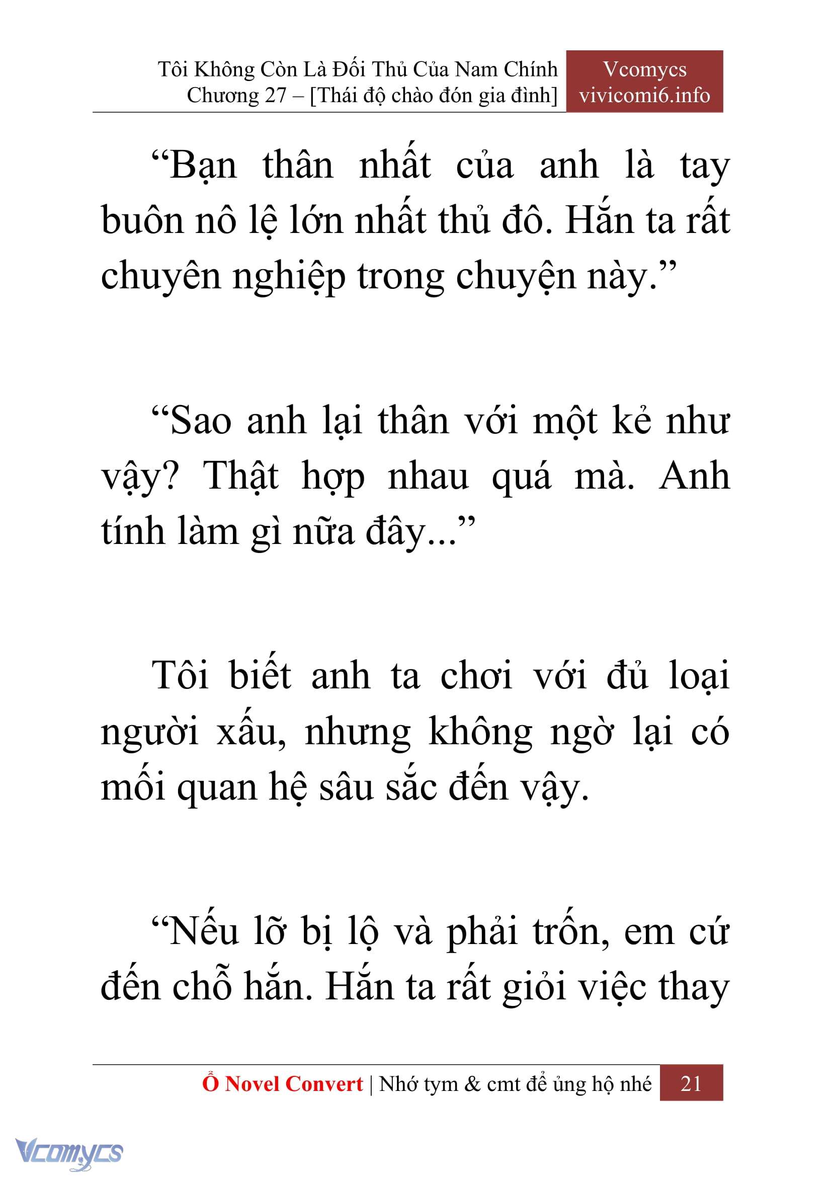 [Novel] Tôi Không Còn Là Đối Thủ Của Nam Chính Chapter  27 - 23
