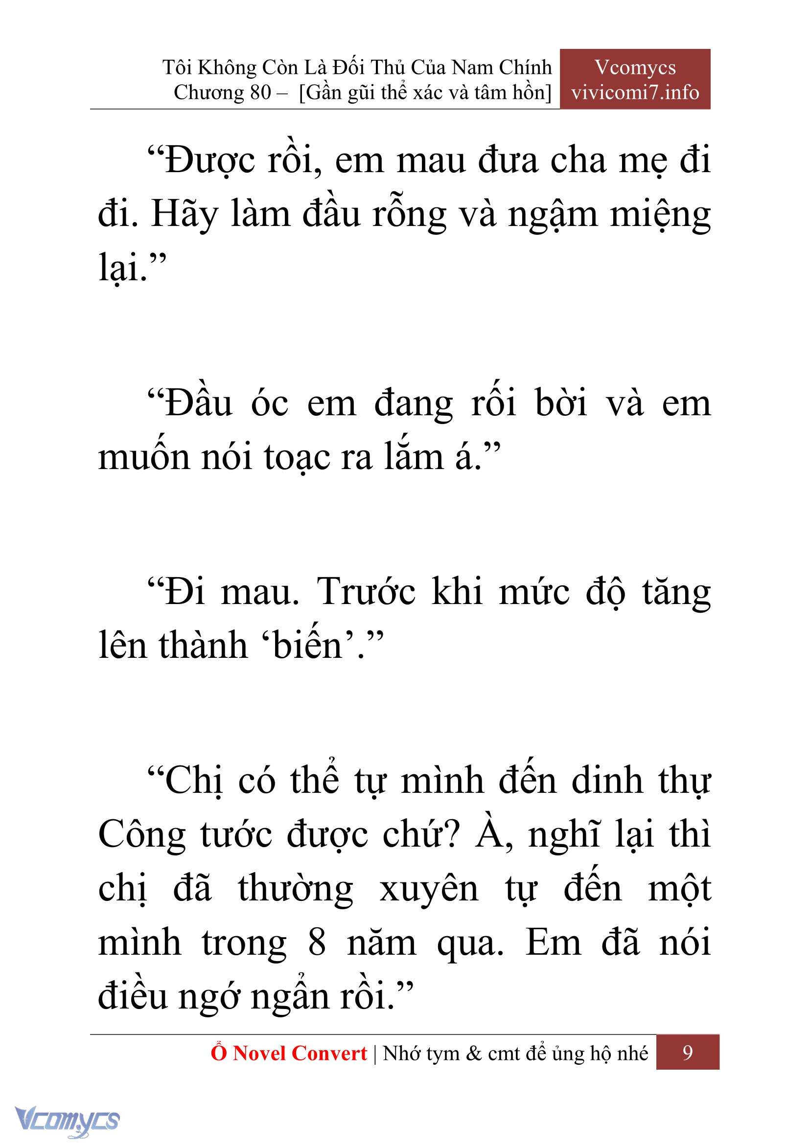 [Novel] Tôi Không Còn Là Đối Thủ Của Nam Chính Chapter  80 - 11