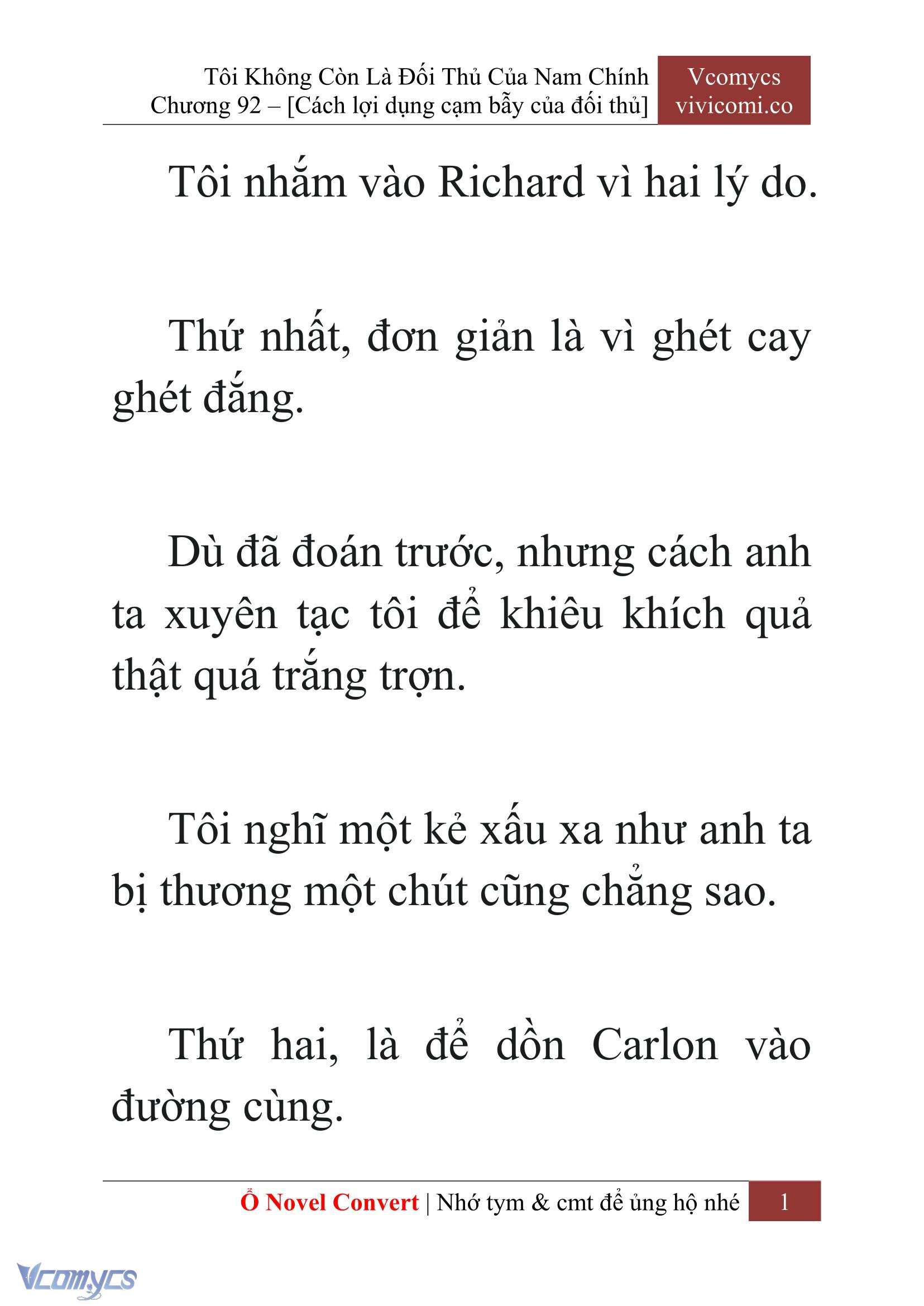 [Novel] Tôi Không Còn Là Đối Thủ Của Nam Chính Chapter  92 - 3