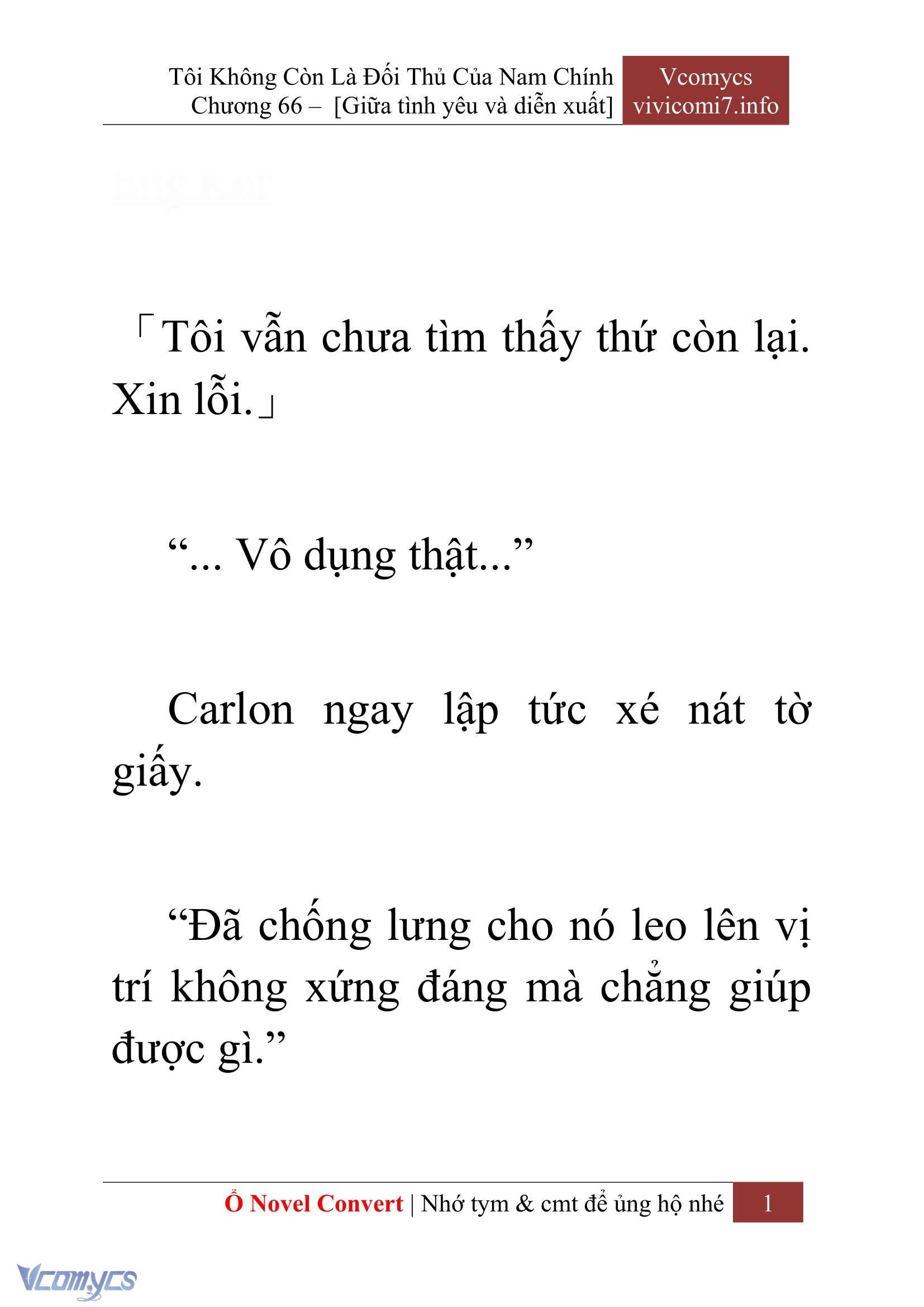 [Novel] Tôi Không Còn Là Đối Thủ Của Nam Chính Chapter  66 - 3