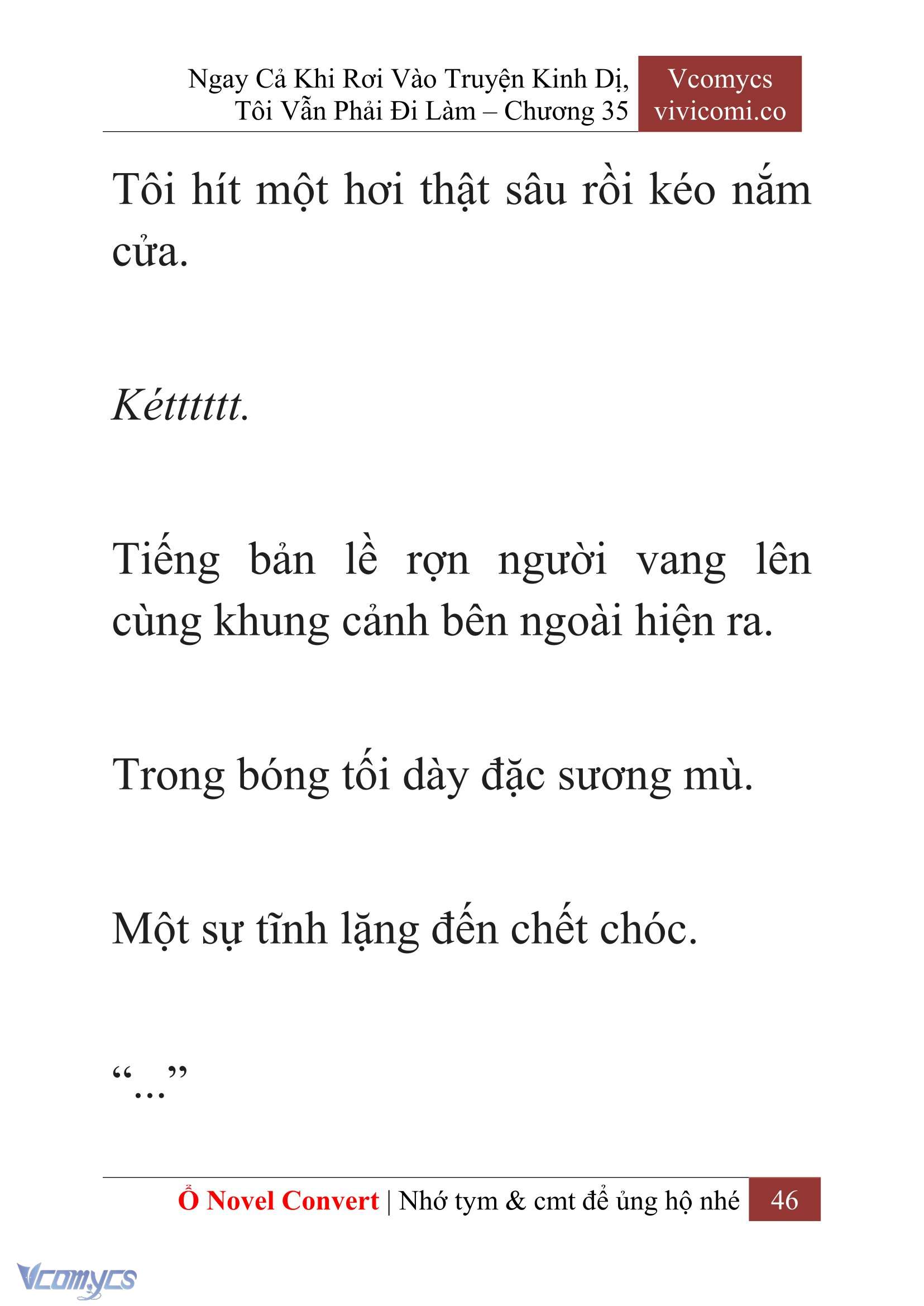 [Novel] Ngay Cả Khi Rơi Vào Truyện Kinh Dị, Tôi Vẫn Phải Đi Làm Chapter  35 - 48