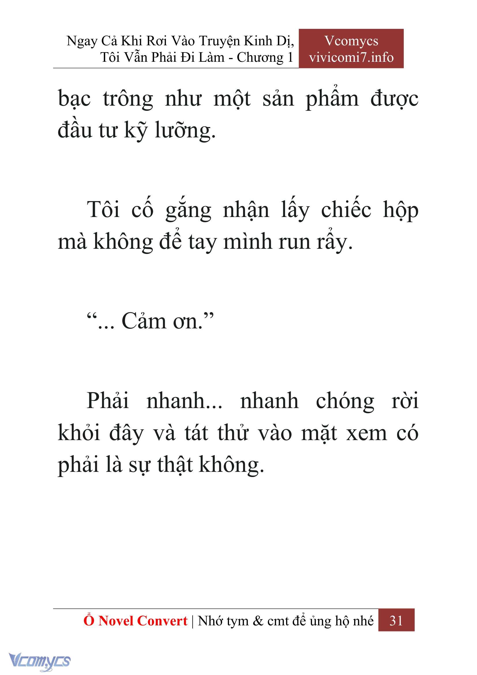 [Novel] Ngay Cả Khi Rơi Vào Truyện Kinh Dị, Tôi Vẫn Phải Đi Làm Chapter  1 - 33