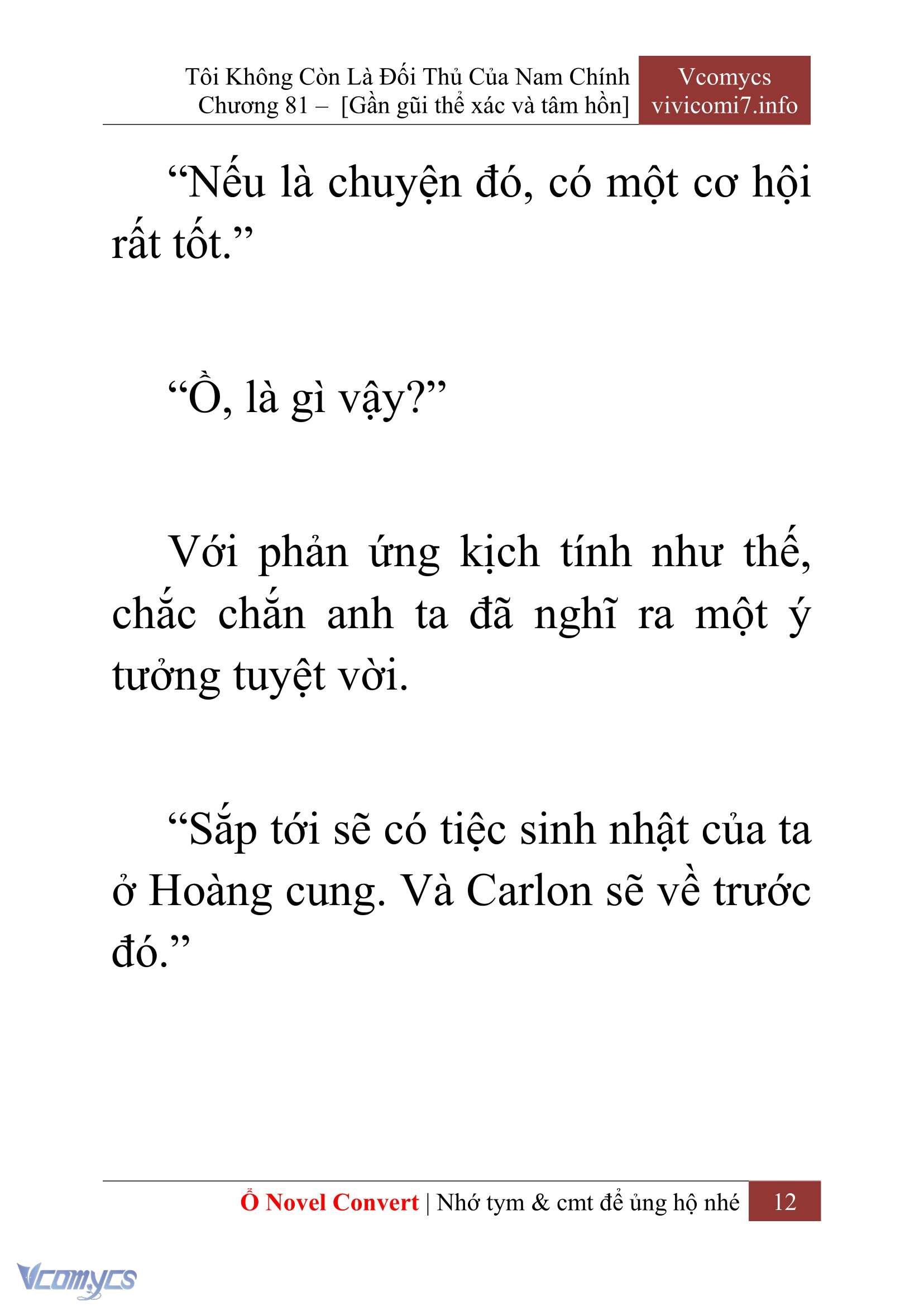 [Novel] Tôi Không Còn Là Đối Thủ Của Nam Chính Chapter  81 - 14