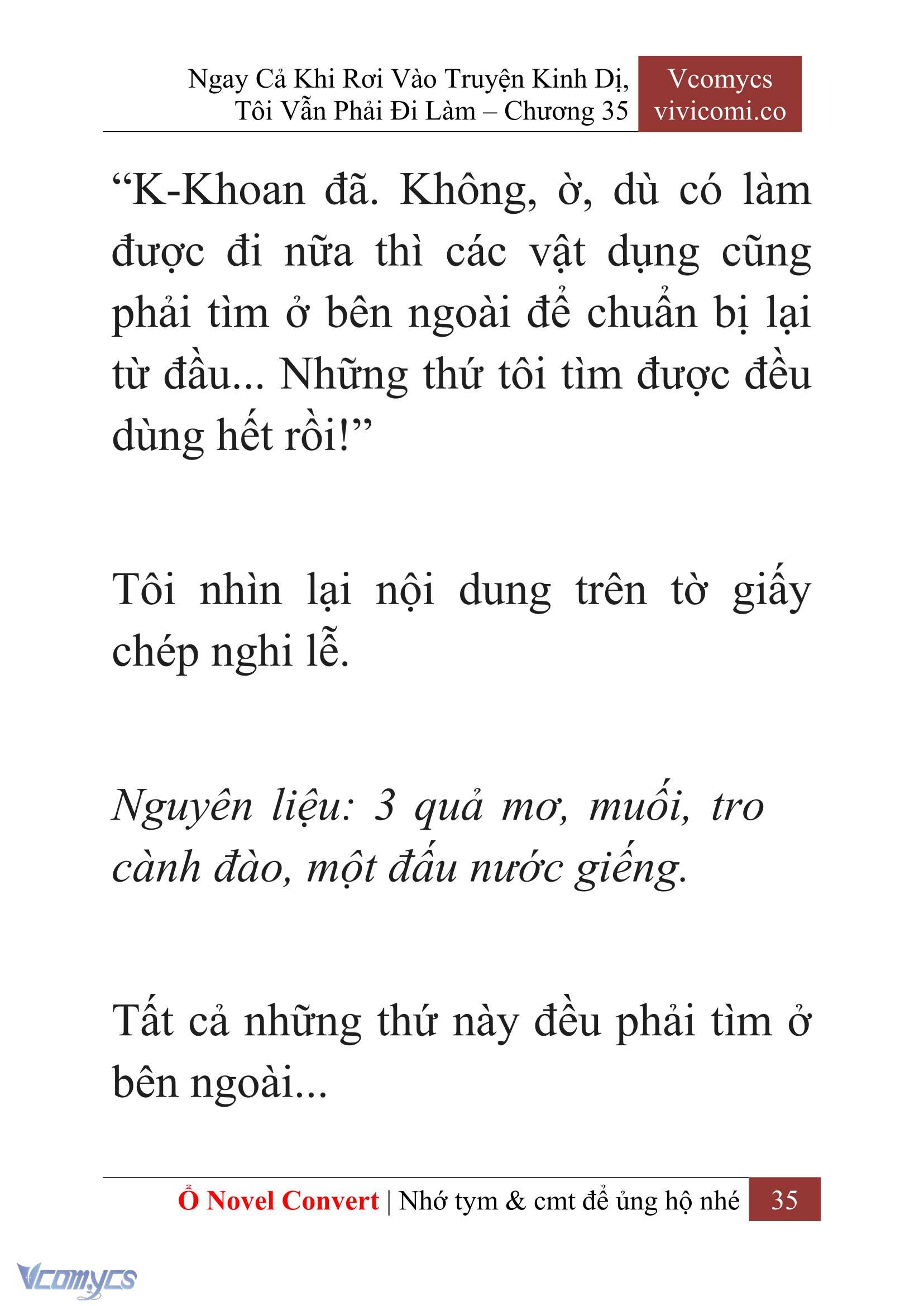 [Novel] Ngay Cả Khi Rơi Vào Truyện Kinh Dị, Tôi Vẫn Phải Đi Làm Chapter  35 - 37