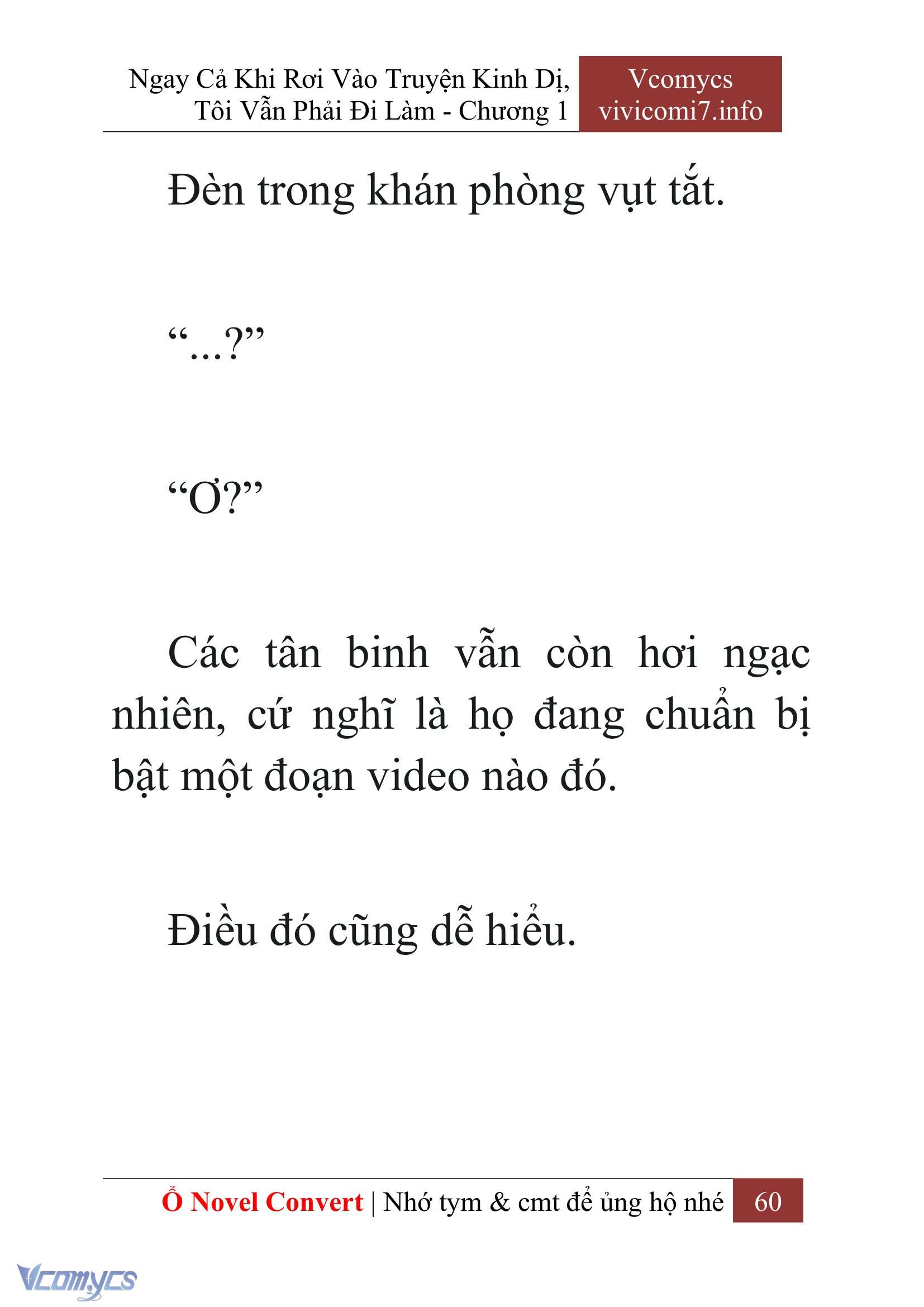 [Novel] Ngay Cả Khi Rơi Vào Truyện Kinh Dị, Tôi Vẫn Phải Đi Làm Chapter  1 - 62