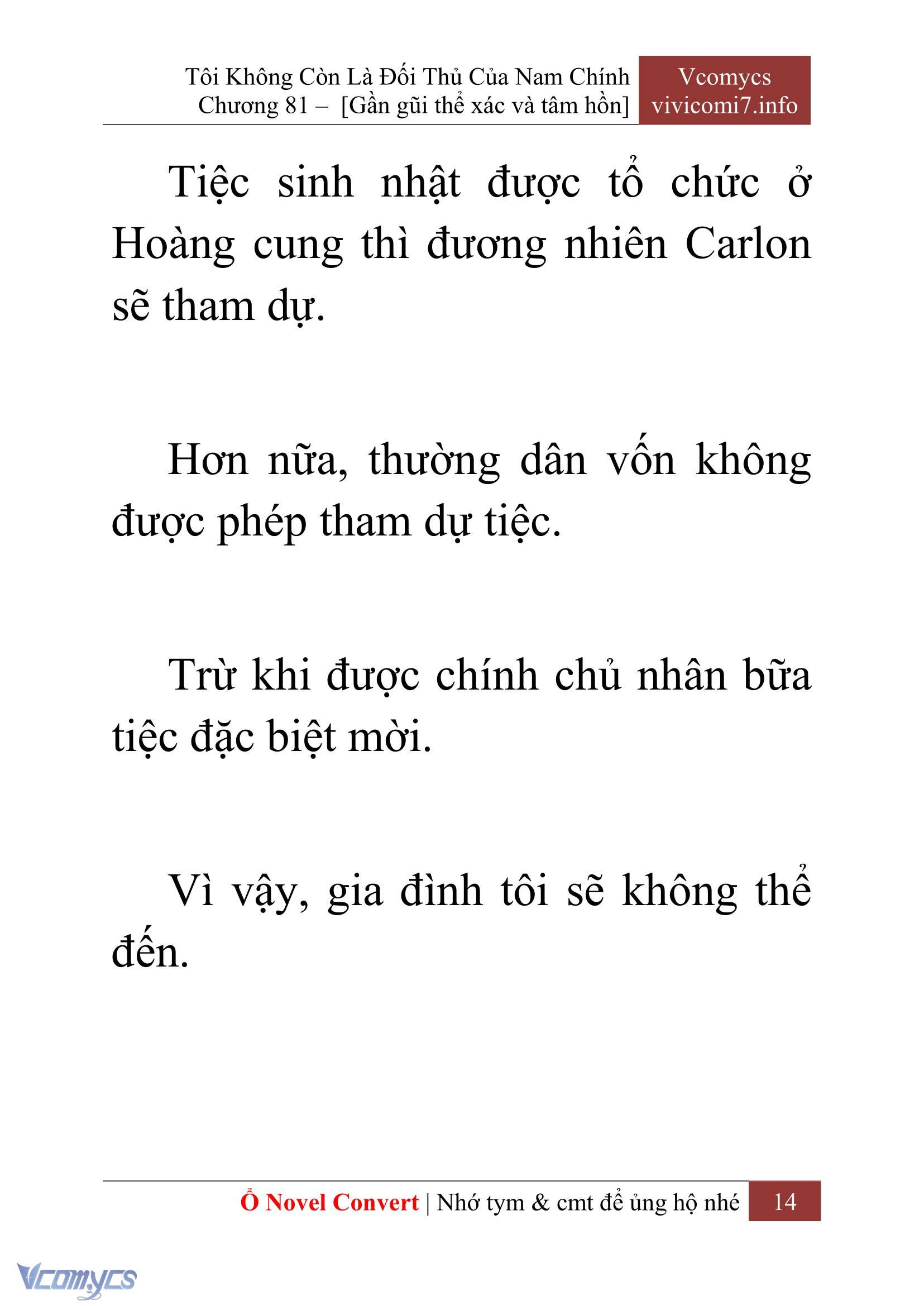 [Novel] Tôi Không Còn Là Đối Thủ Của Nam Chính Chapter  81 - 16