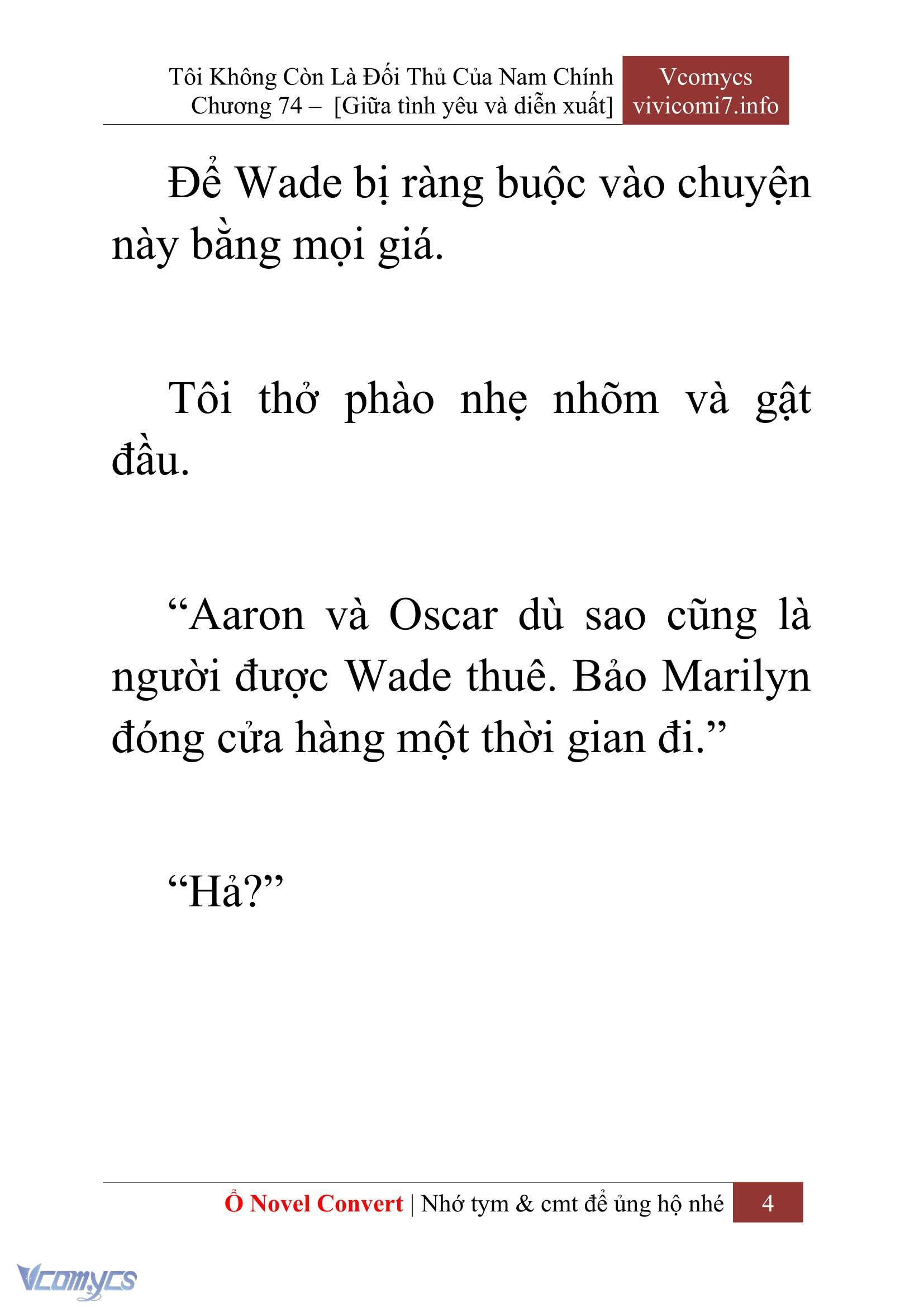 [Novel] Tôi Không Còn Là Đối Thủ Của Nam Chính Chapter  74 - 6