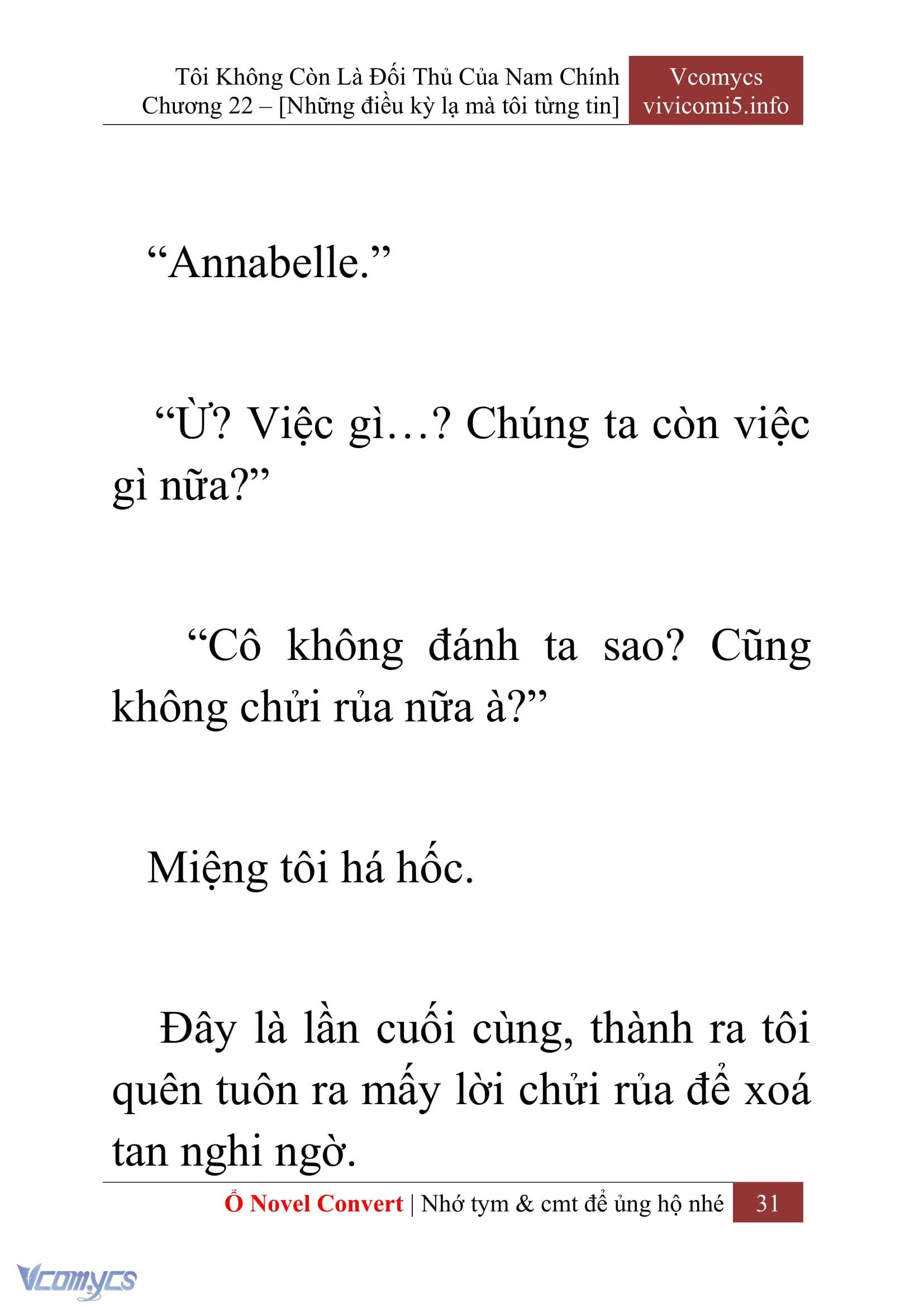 [Novel] Tôi Không Còn Là Đối Thủ Của Nam Chính Chapter  22 - 33