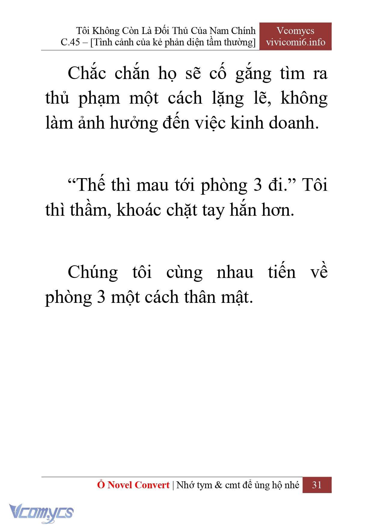 [Novel] Tôi Không Còn Là Đối Thủ Của Nam Chính Chapter  45 - 33