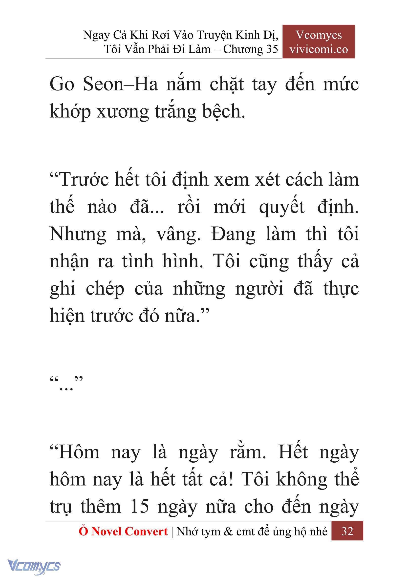 [Novel] Ngay Cả Khi Rơi Vào Truyện Kinh Dị, Tôi Vẫn Phải Đi Làm Chapter  35 - 34