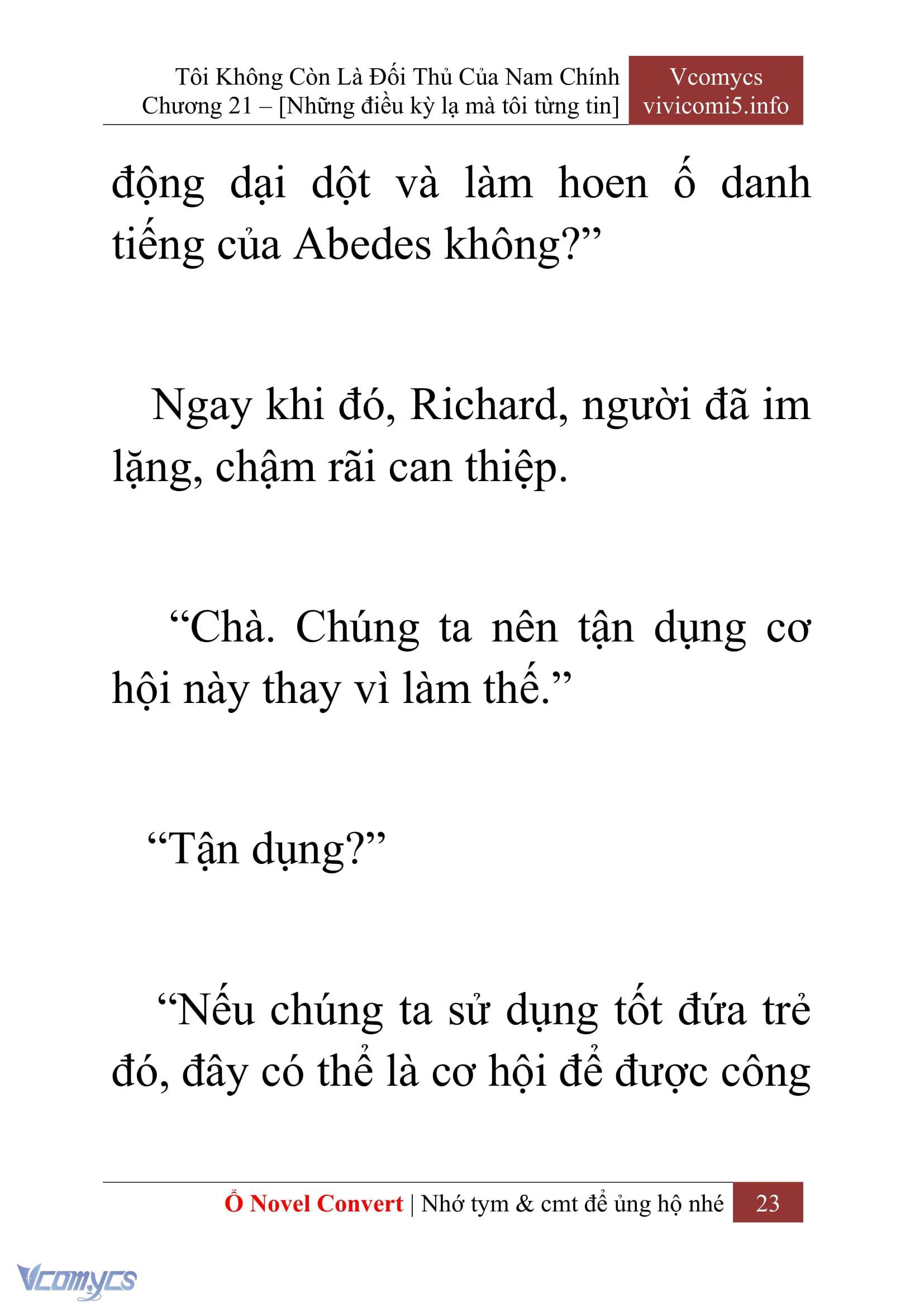 [Novel] Tôi Không Còn Là Đối Thủ Của Nam Chính Chapter  21 - 25