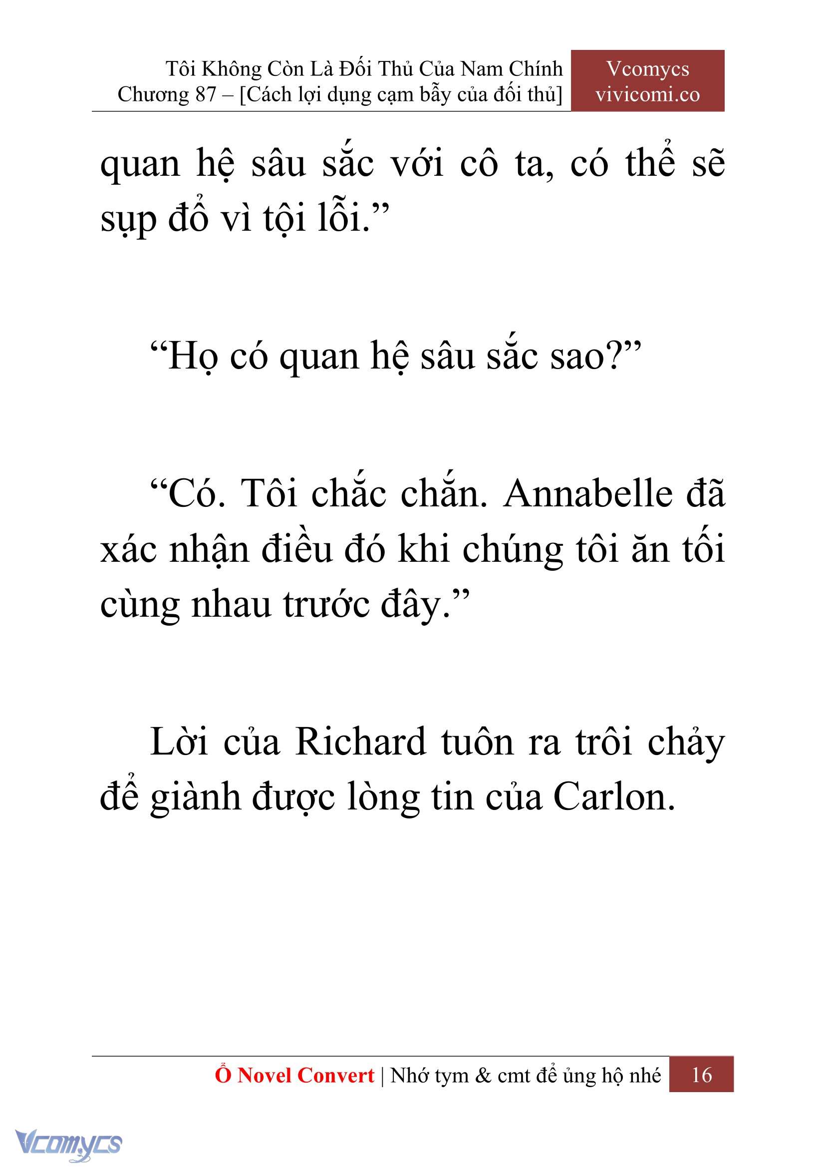 [Novel] Tôi Không Còn Là Đối Thủ Của Nam Chính Chapter  87 - 18