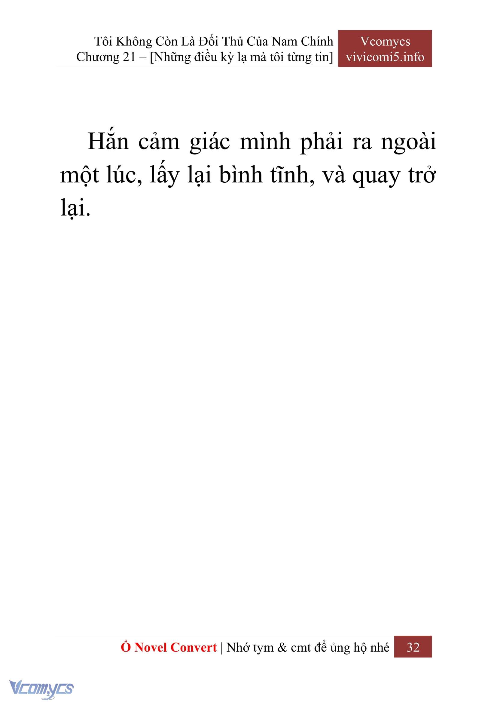 [Novel] Tôi Không Còn Là Đối Thủ Của Nam Chính Chapter  21 - 34