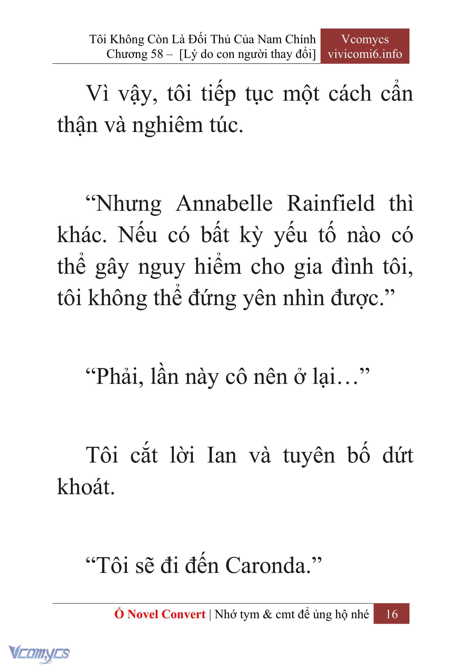 [Novel] Tôi Không Còn Là Đối Thủ Của Nam Chính Chapter  58 - 18