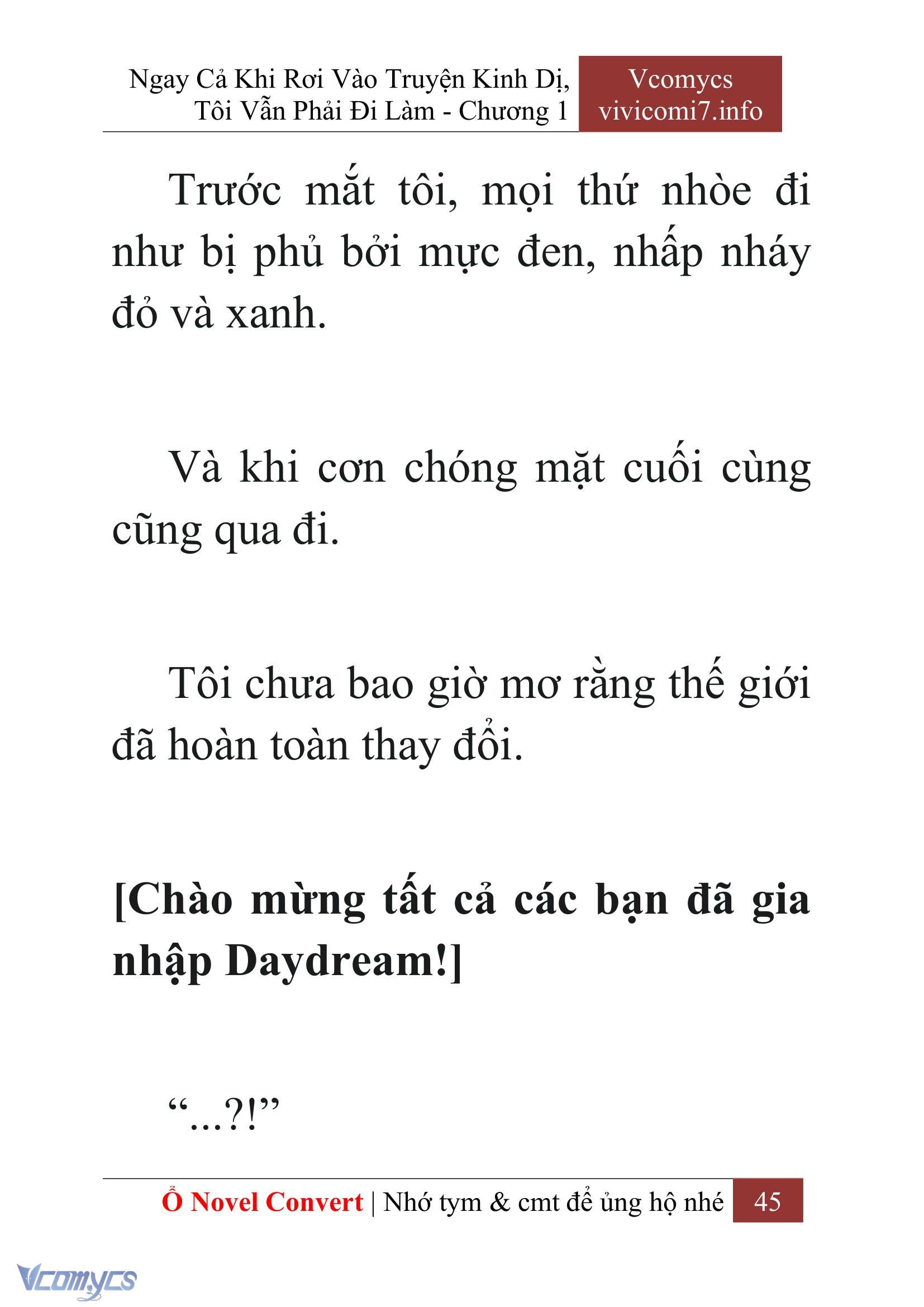 [Novel] Ngay Cả Khi Rơi Vào Truyện Kinh Dị, Tôi Vẫn Phải Đi Làm Chapter  1 - 47