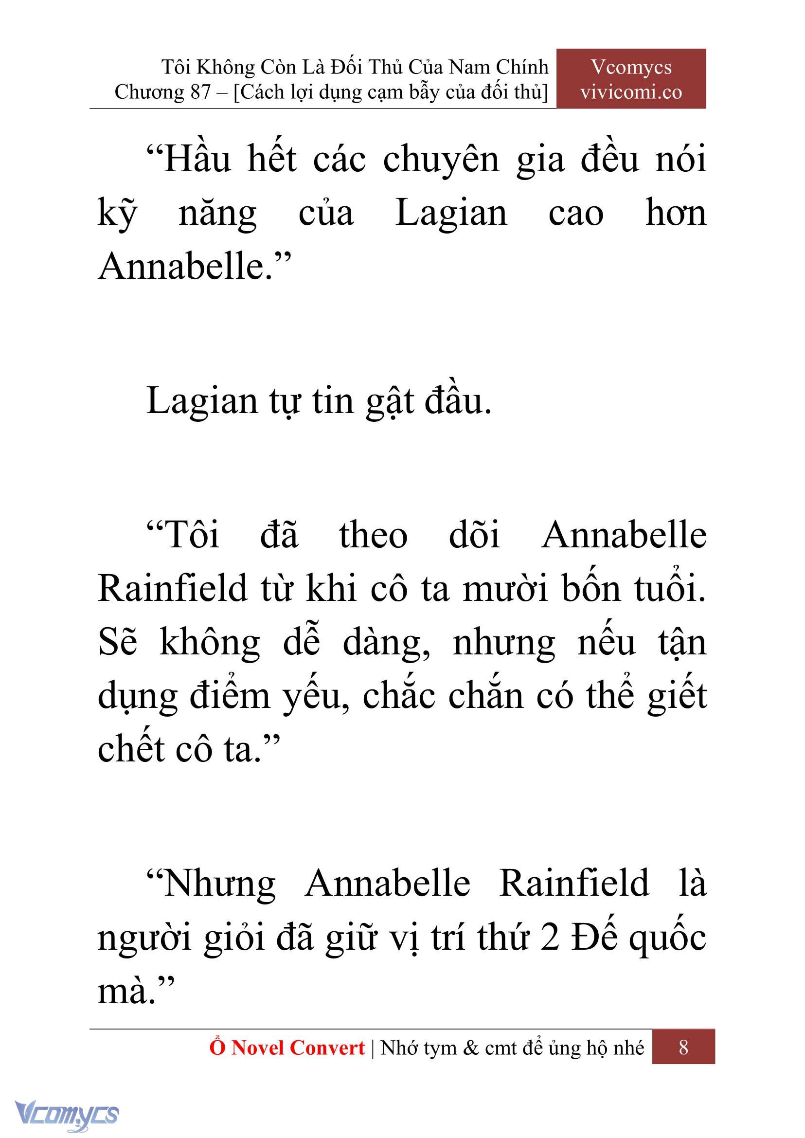 [Novel] Tôi Không Còn Là Đối Thủ Của Nam Chính Chapter  87 - 10