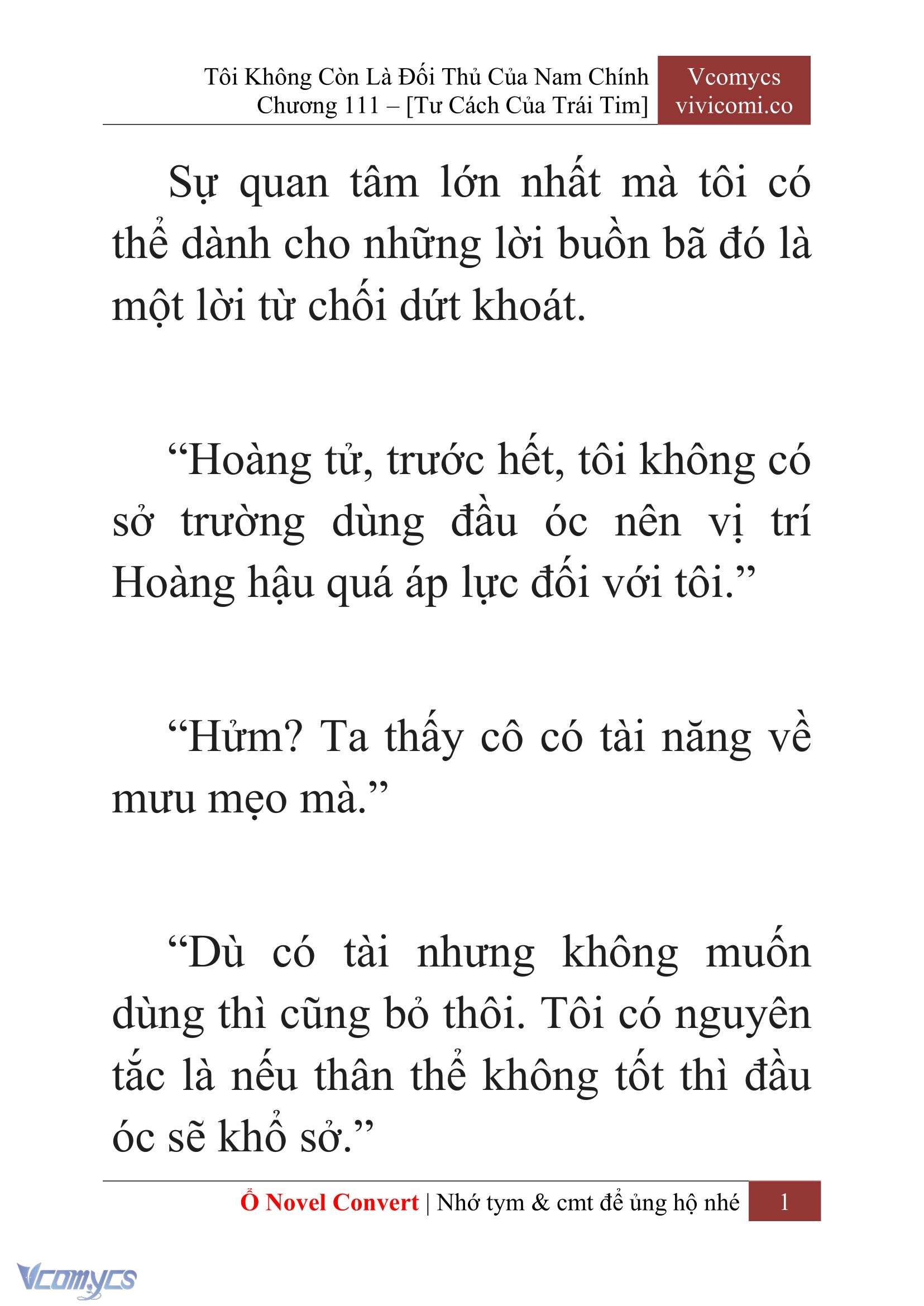 [Novel] Tôi Không Còn Là Đối Thủ Của Nam Chính Chapter  111 - 3