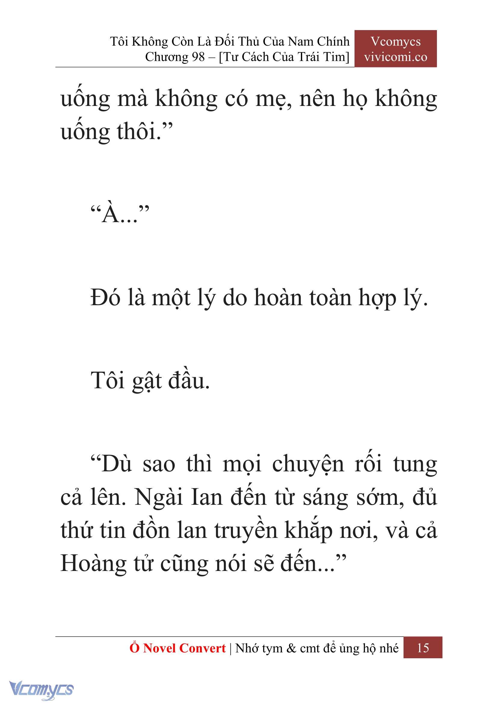 [Novel] Tôi Không Còn Là Đối Thủ Của Nam Chính Chapter  98 - 17