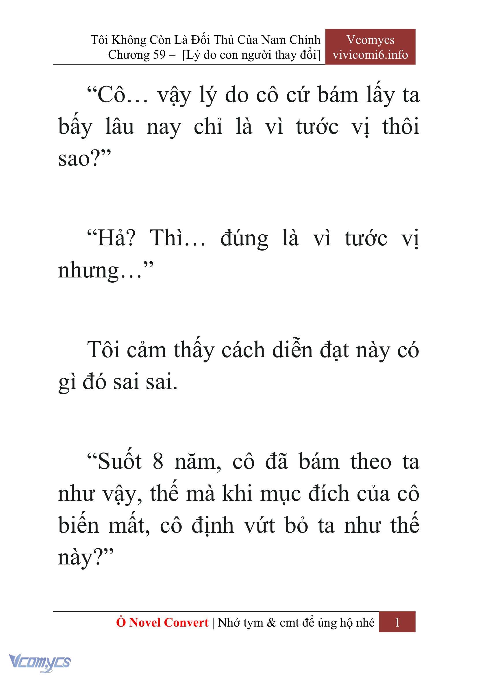 [Novel] Tôi Không Còn Là Đối Thủ Của Nam Chính Chapter  59 - 3