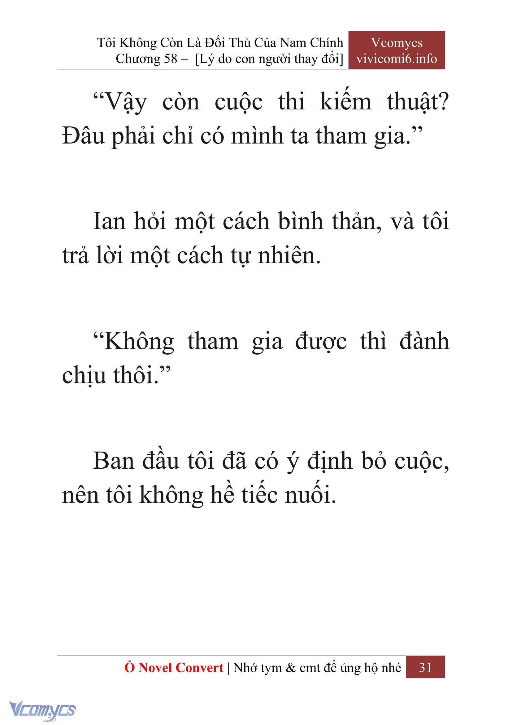 [Novel] Tôi Không Còn Là Đối Thủ Của Nam Chính Chapter  58 - 33