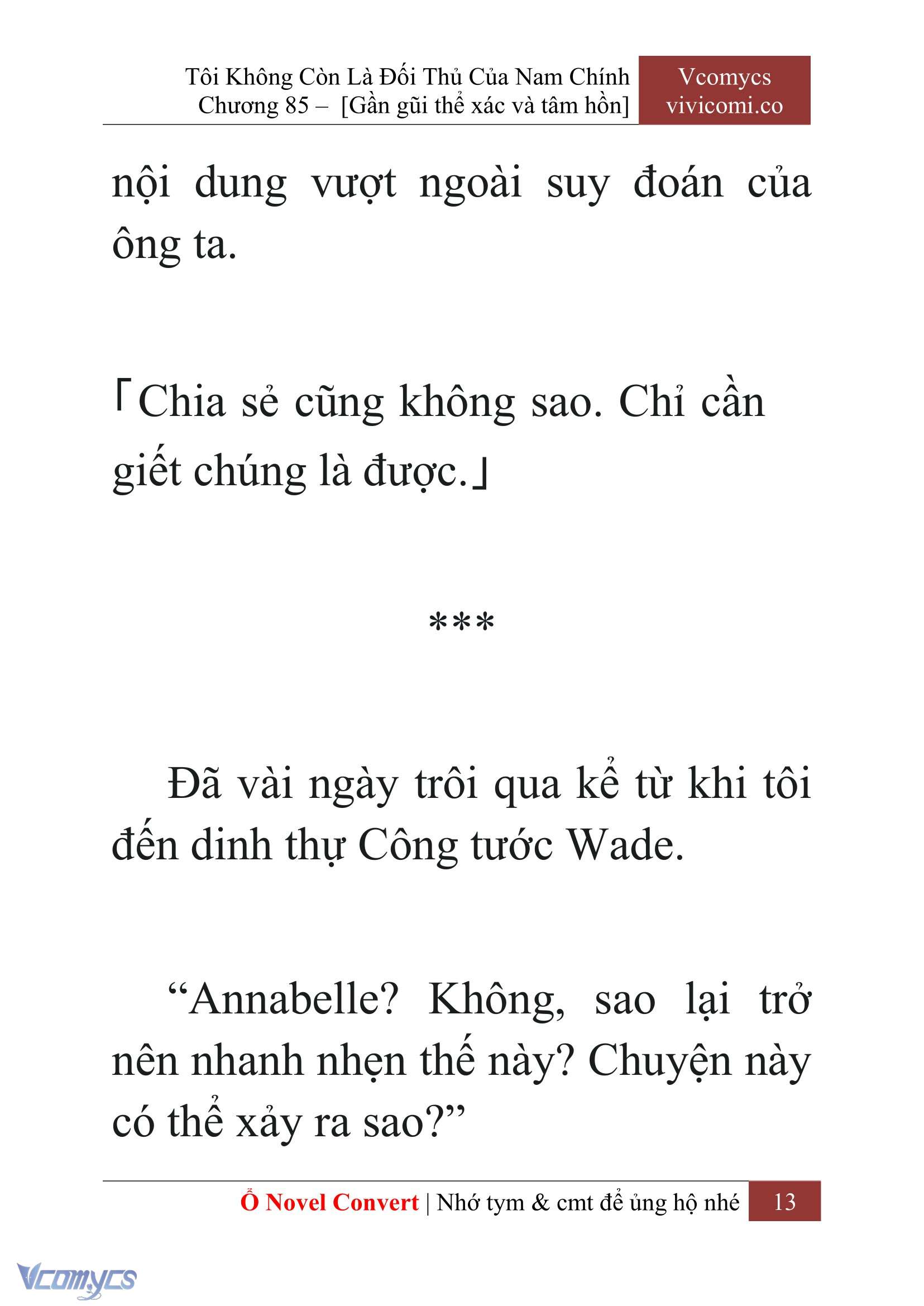 [Novel] Tôi Không Còn Là Đối Thủ Của Nam Chính Chapter  85 - 15