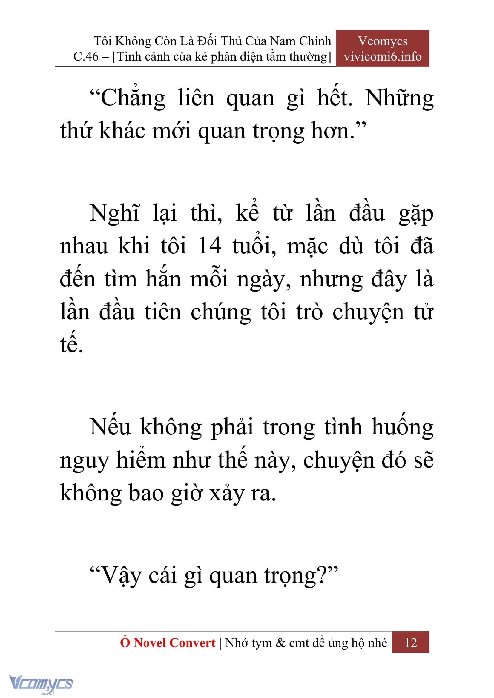 [Novel] Tôi Không Còn Là Đối Thủ Của Nam Chính Chapter  46 - 14