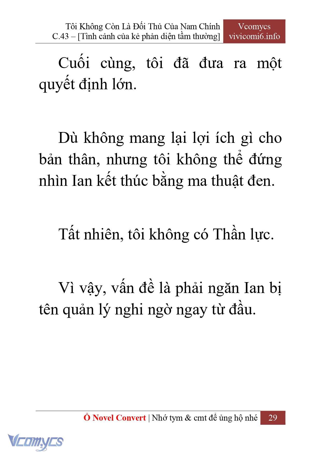 [Novel] Tôi Không Còn Là Đối Thủ Của Nam Chính Chapter  43 - 31