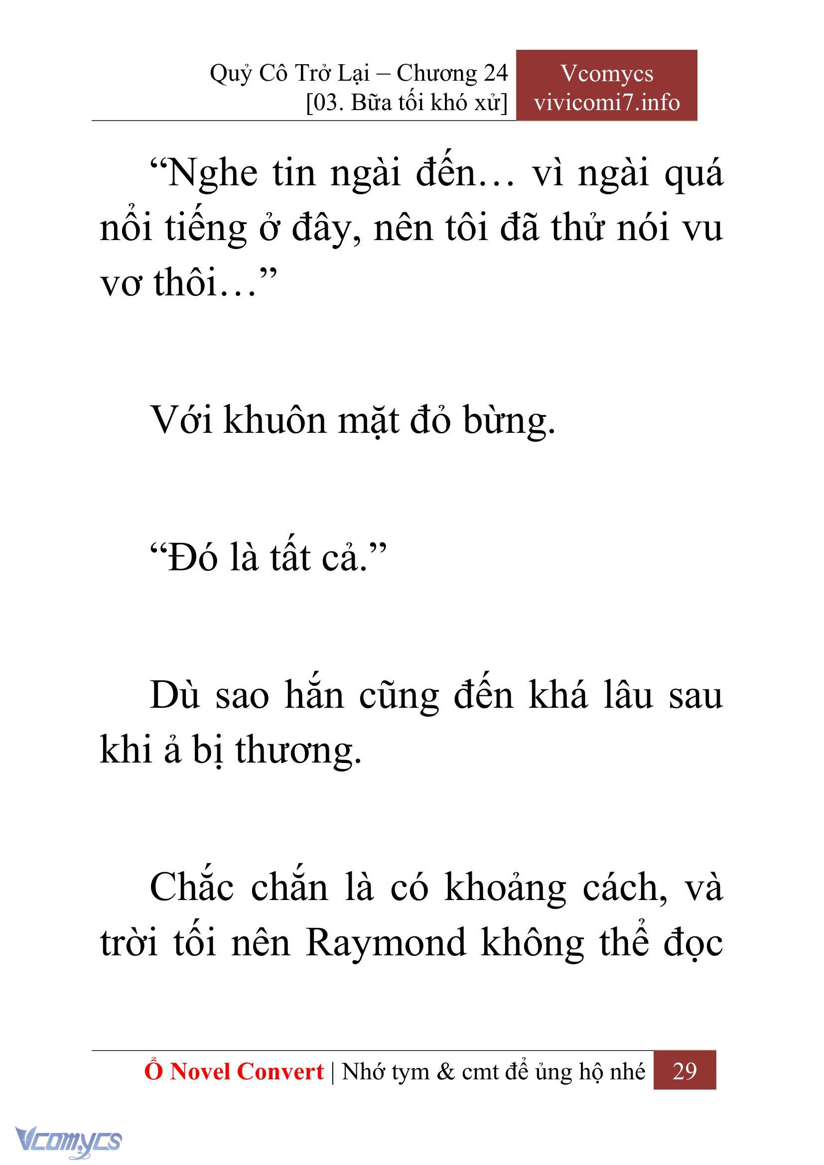 [Novel] Quý Cô Trở Lại Chapter  24 - 31