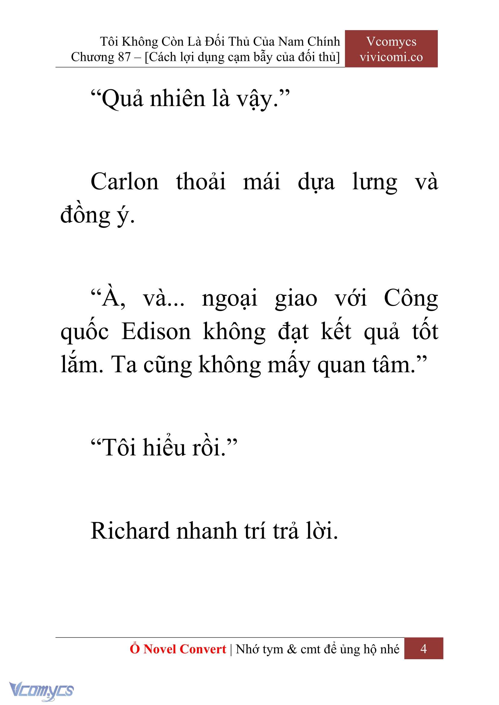 [Novel] Tôi Không Còn Là Đối Thủ Của Nam Chính Chapter  87 - 6