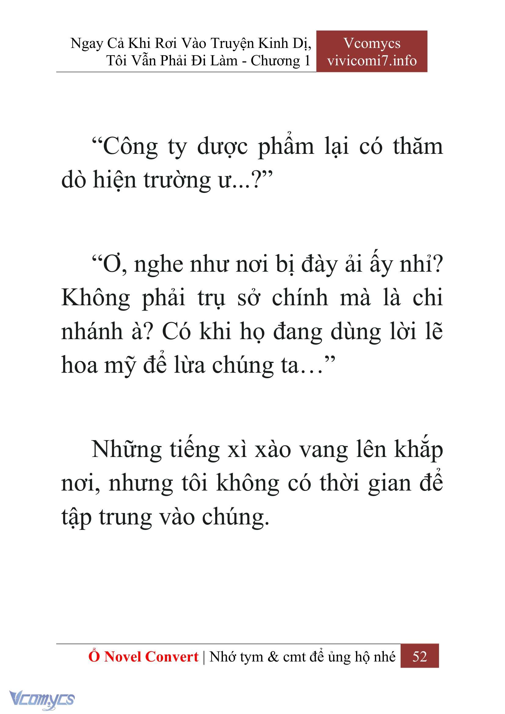 [Novel] Ngay Cả Khi Rơi Vào Truyện Kinh Dị, Tôi Vẫn Phải Đi Làm Chapter  1 - 54