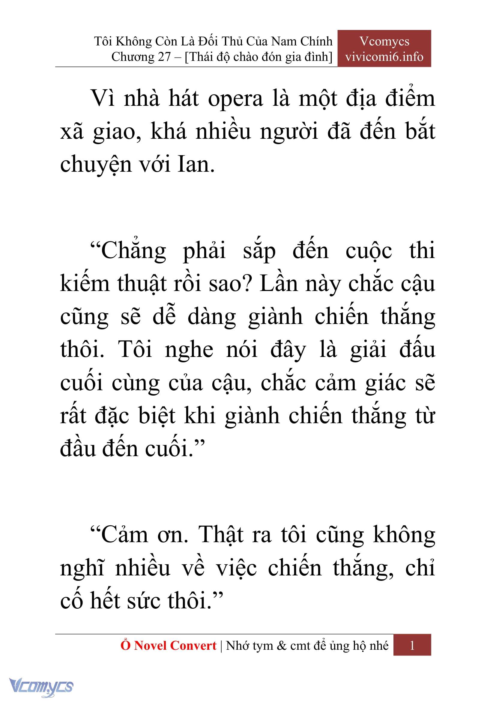 [Novel] Tôi Không Còn Là Đối Thủ Của Nam Chính Chapter  27 - 3