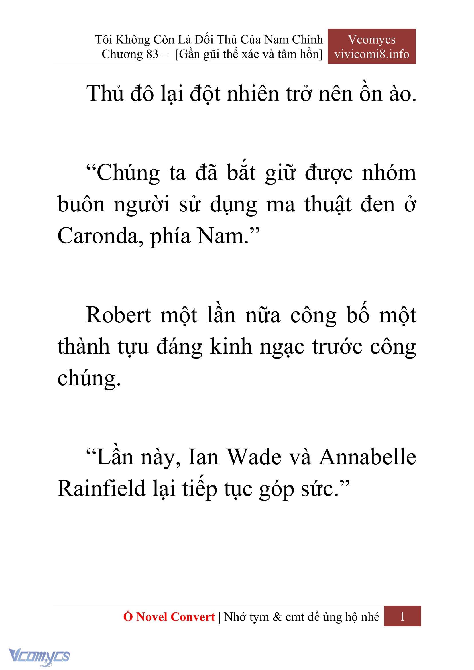 [Novel] Tôi Không Còn Là Đối Thủ Của Nam Chính Chapter  83 - 3