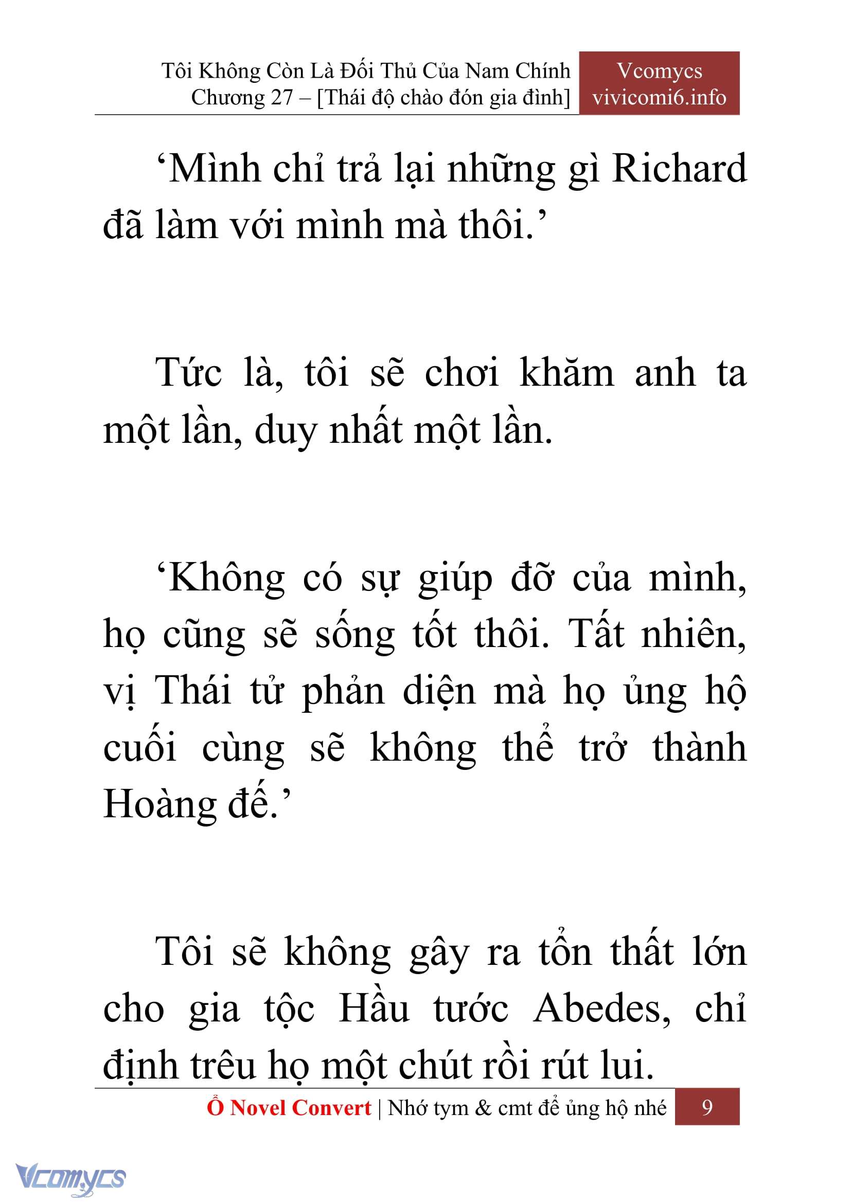 [Novel] Tôi Không Còn Là Đối Thủ Của Nam Chính Chapter  27 - 11