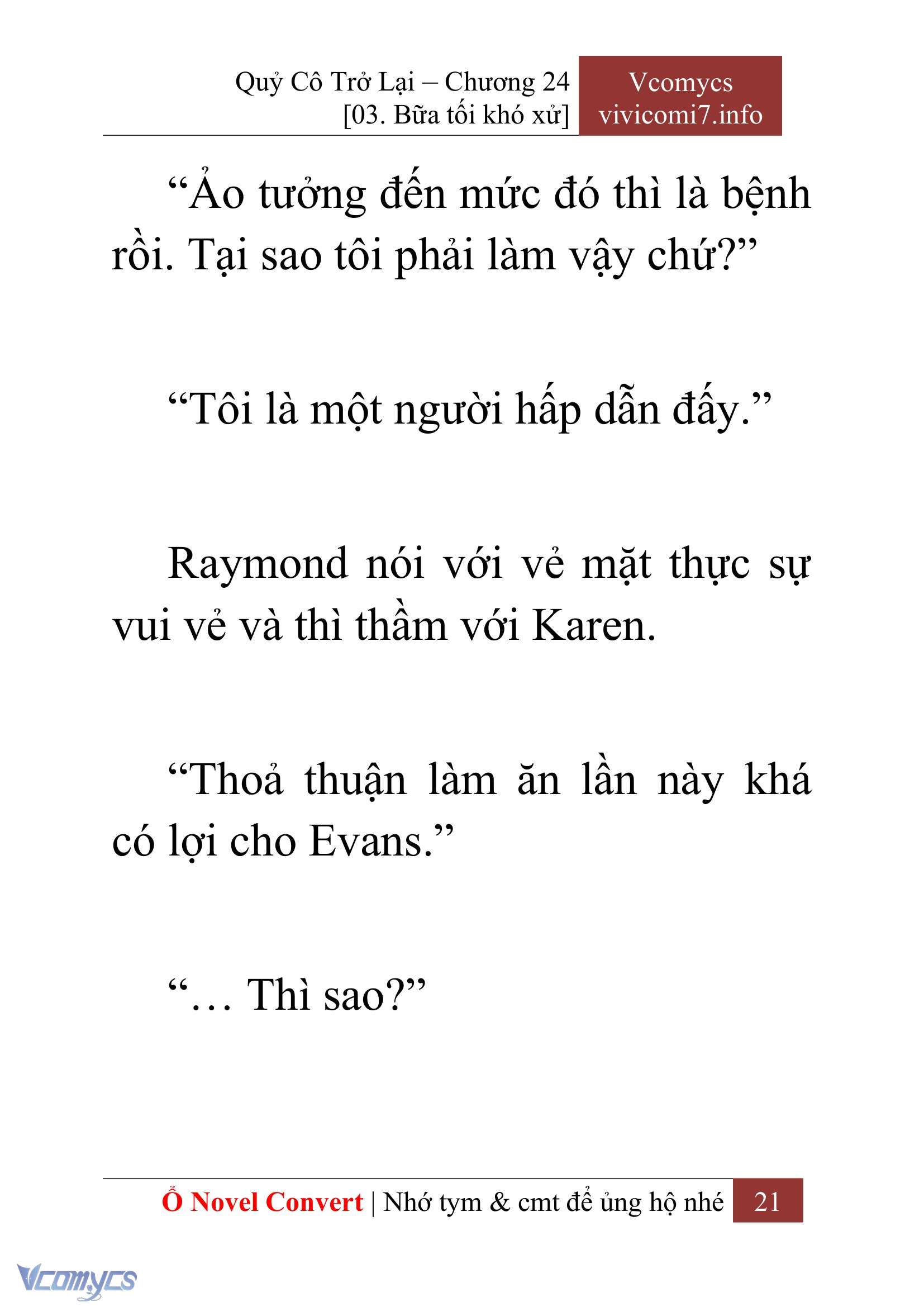 [Novel] Quý Cô Trở Lại Chapter  24 - 23