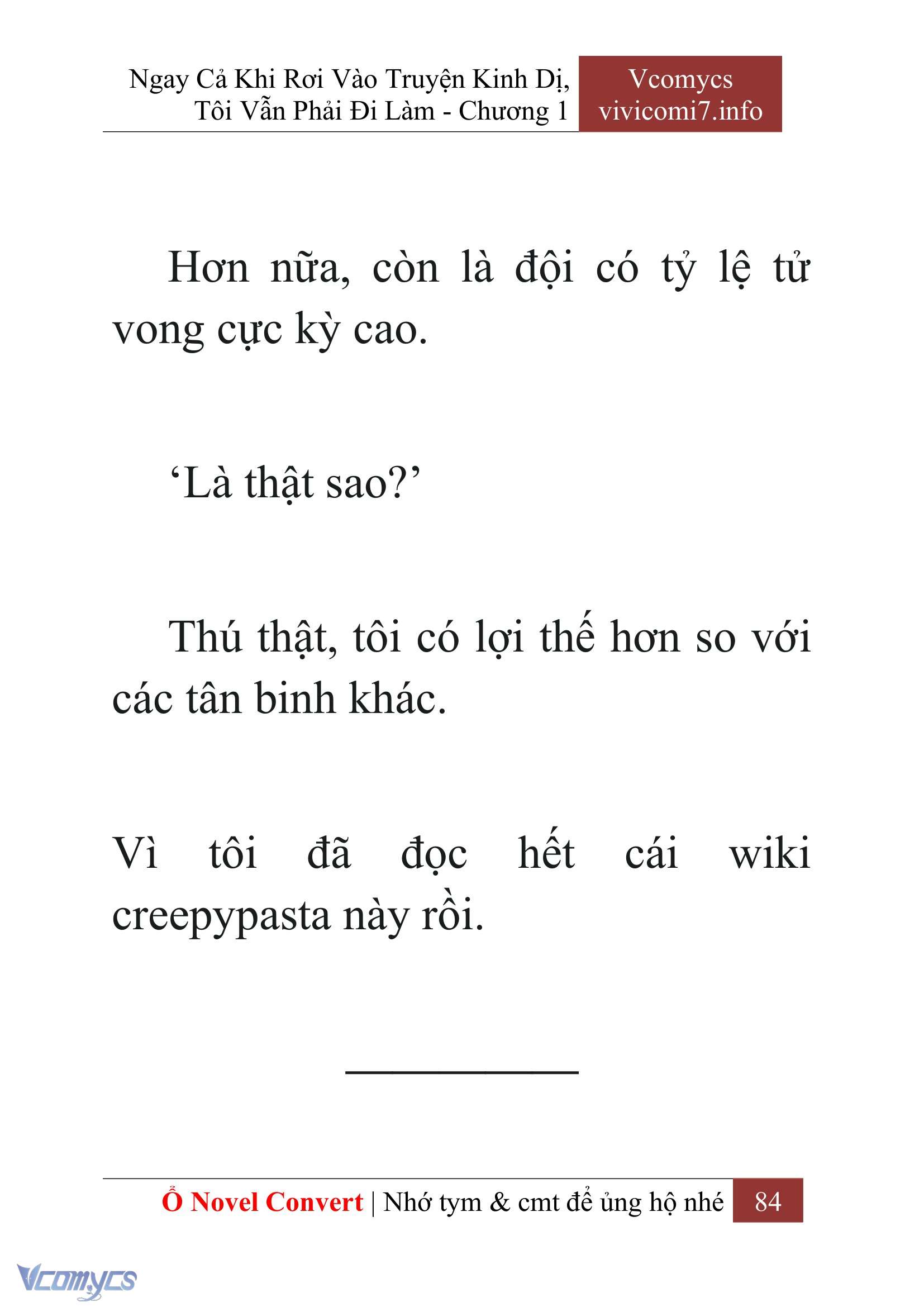 [Novel] Ngay Cả Khi Rơi Vào Truyện Kinh Dị, Tôi Vẫn Phải Đi Làm Chapter  1 - 86