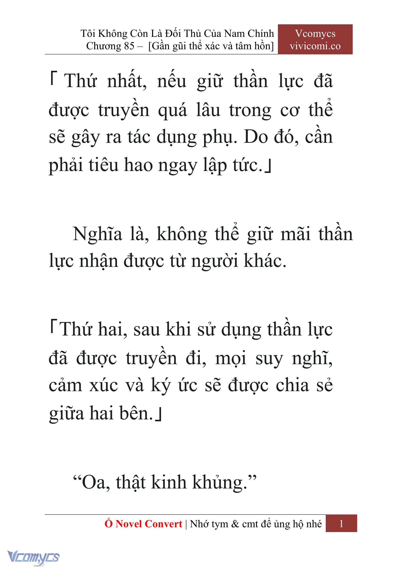 [Novel] Tôi Không Còn Là Đối Thủ Của Nam Chính Chapter  85 - 3
