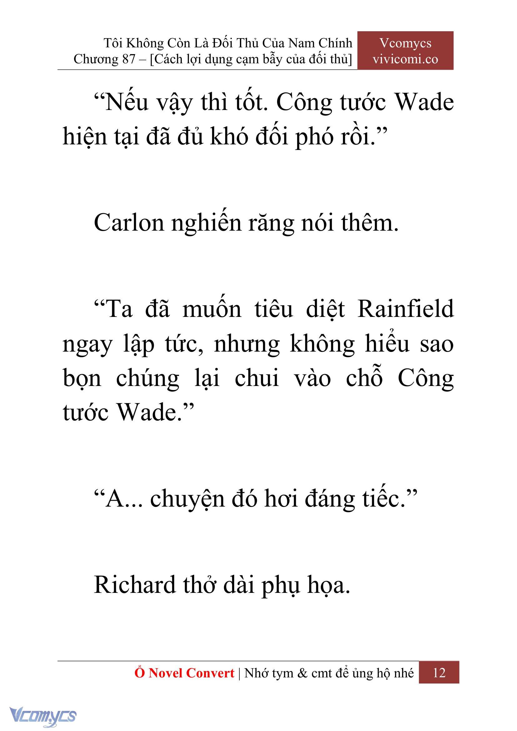 [Novel] Tôi Không Còn Là Đối Thủ Của Nam Chính Chapter  87 - 14