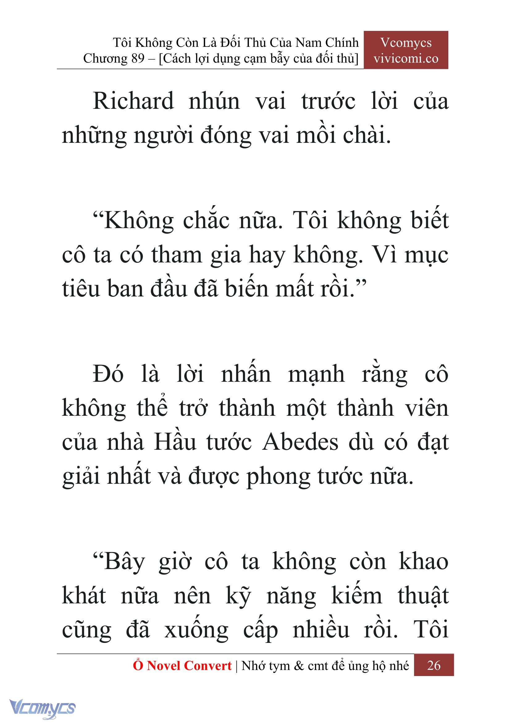 [Novel] Tôi Không Còn Là Đối Thủ Của Nam Chính Chapter  89 - 28