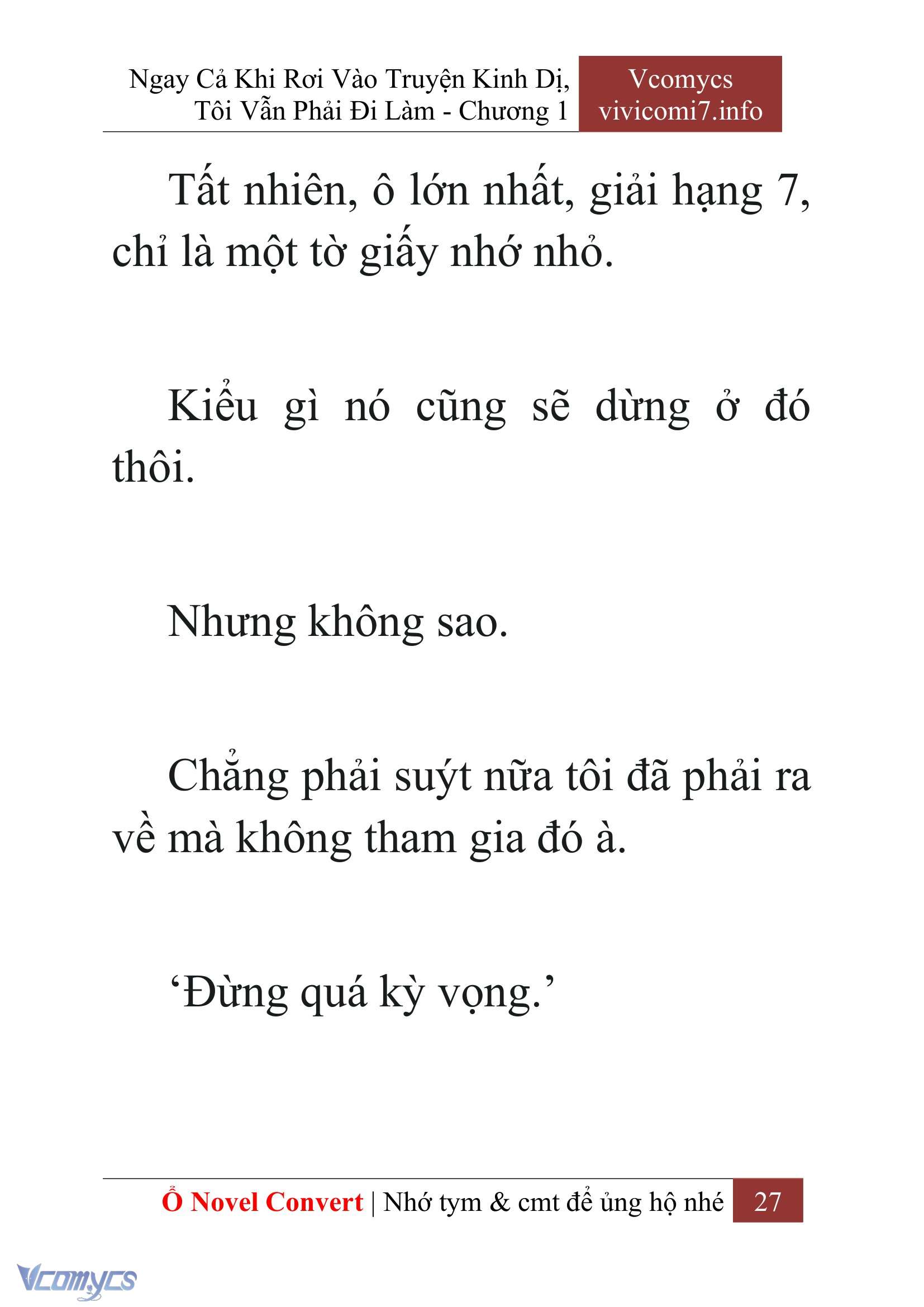 [Novel] Ngay Cả Khi Rơi Vào Truyện Kinh Dị, Tôi Vẫn Phải Đi Làm Chapter  1 - 29