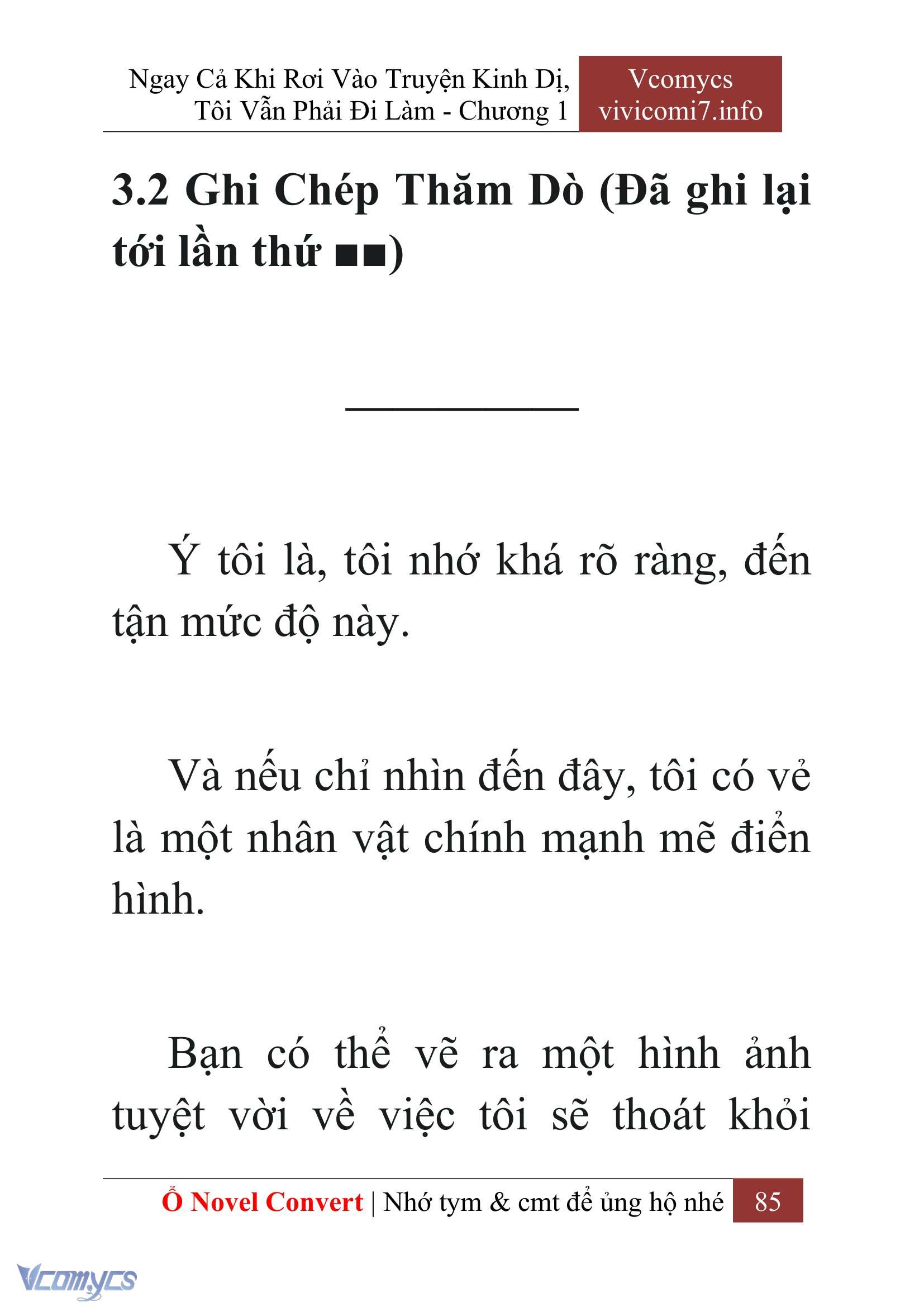 [Novel] Ngay Cả Khi Rơi Vào Truyện Kinh Dị, Tôi Vẫn Phải Đi Làm Chapter  1 - 87
