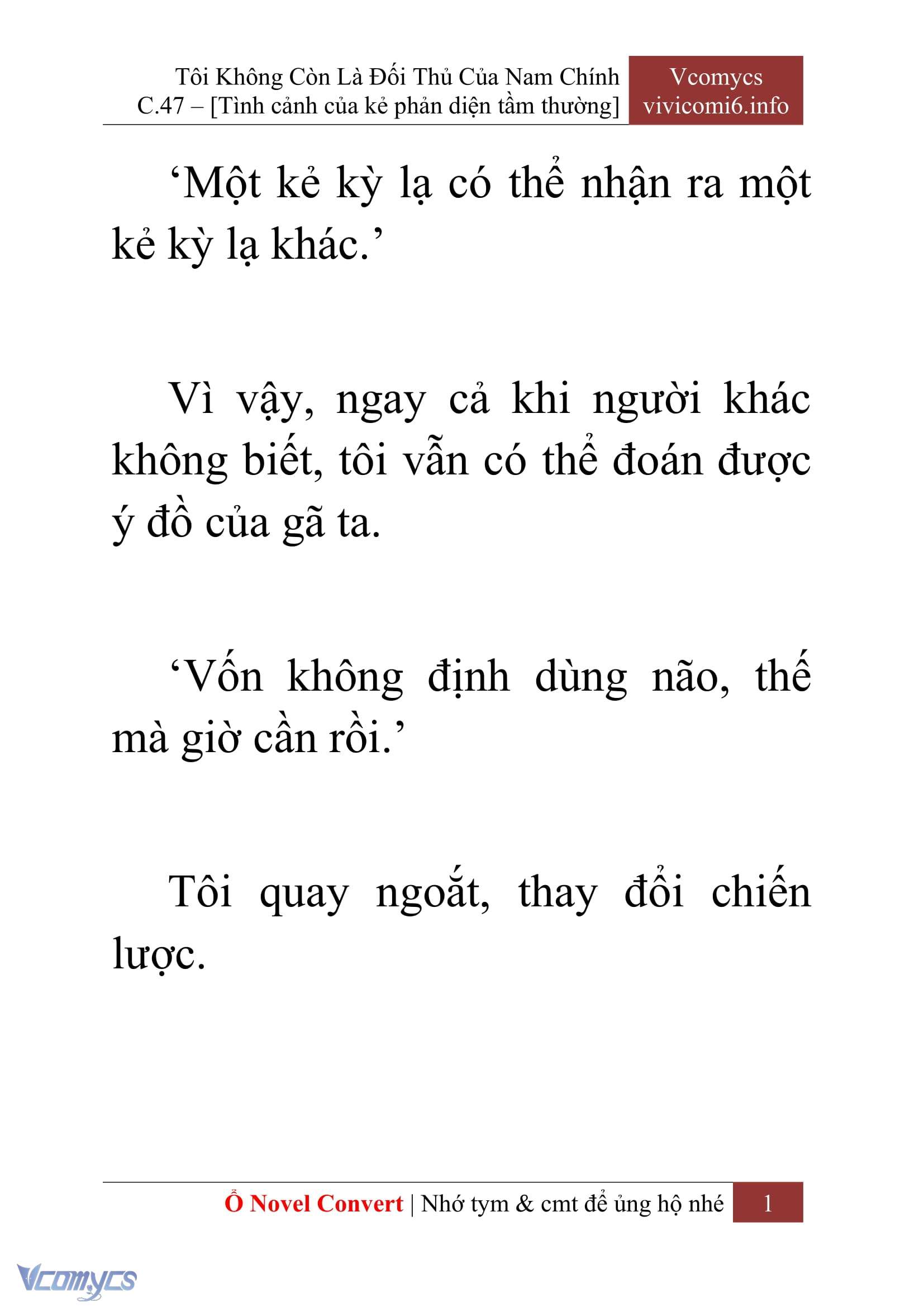 [Novel] Tôi Không Còn Là Đối Thủ Của Nam Chính Chapter  47 - 3
