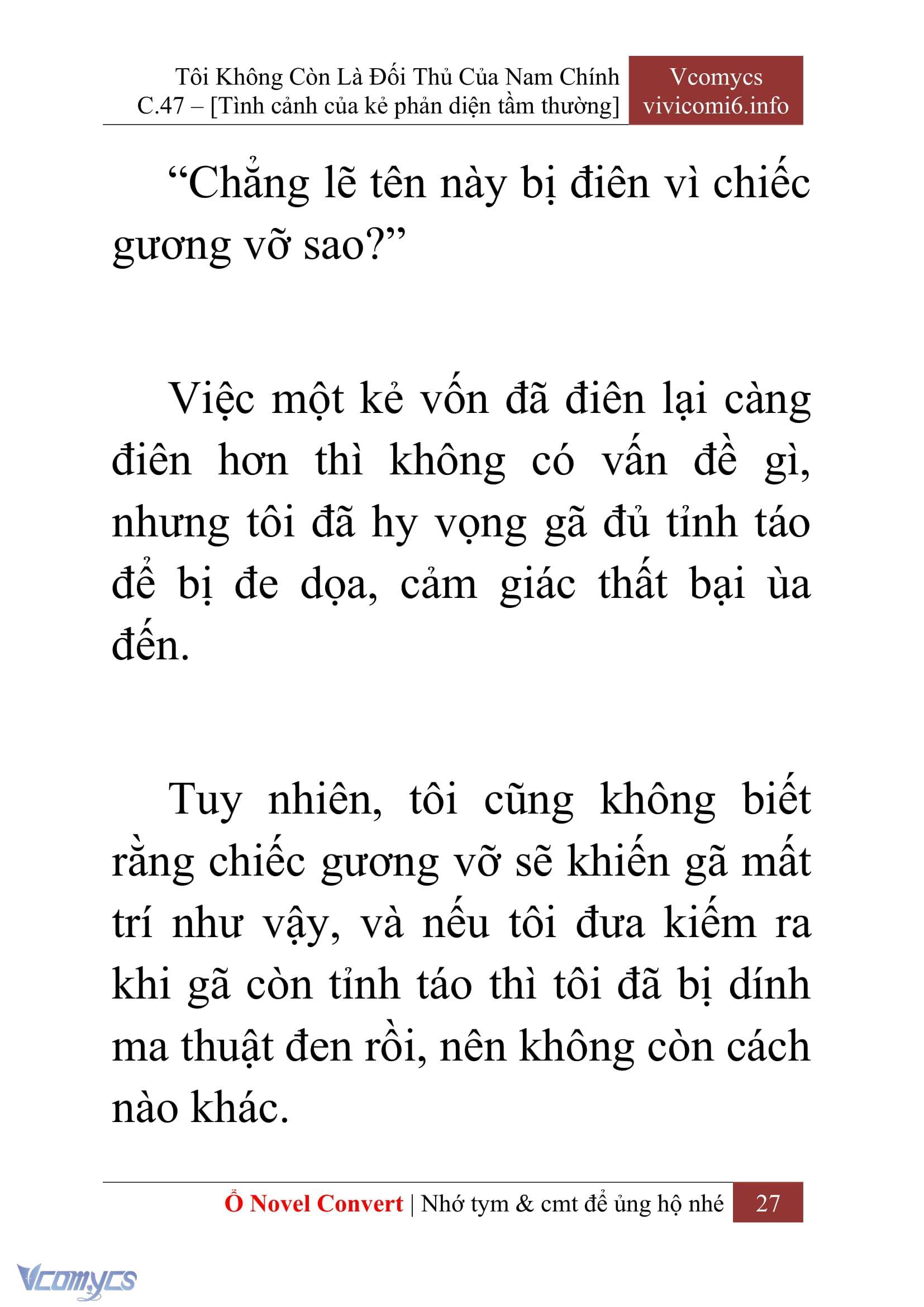 [Novel] Tôi Không Còn Là Đối Thủ Của Nam Chính Chapter  47 - 29