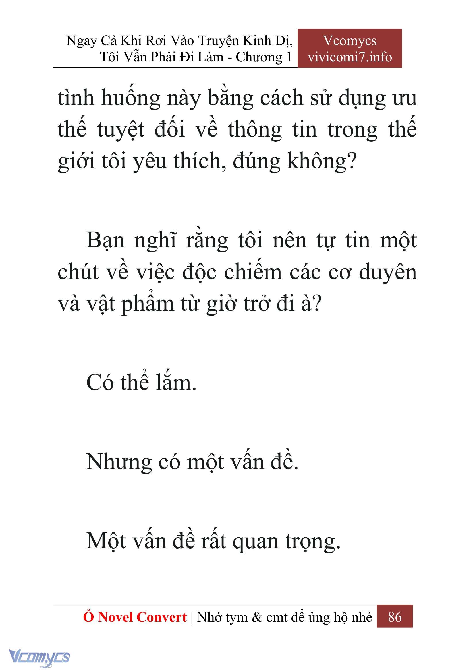 [Novel] Ngay Cả Khi Rơi Vào Truyện Kinh Dị, Tôi Vẫn Phải Đi Làm Chapter  1 - 88