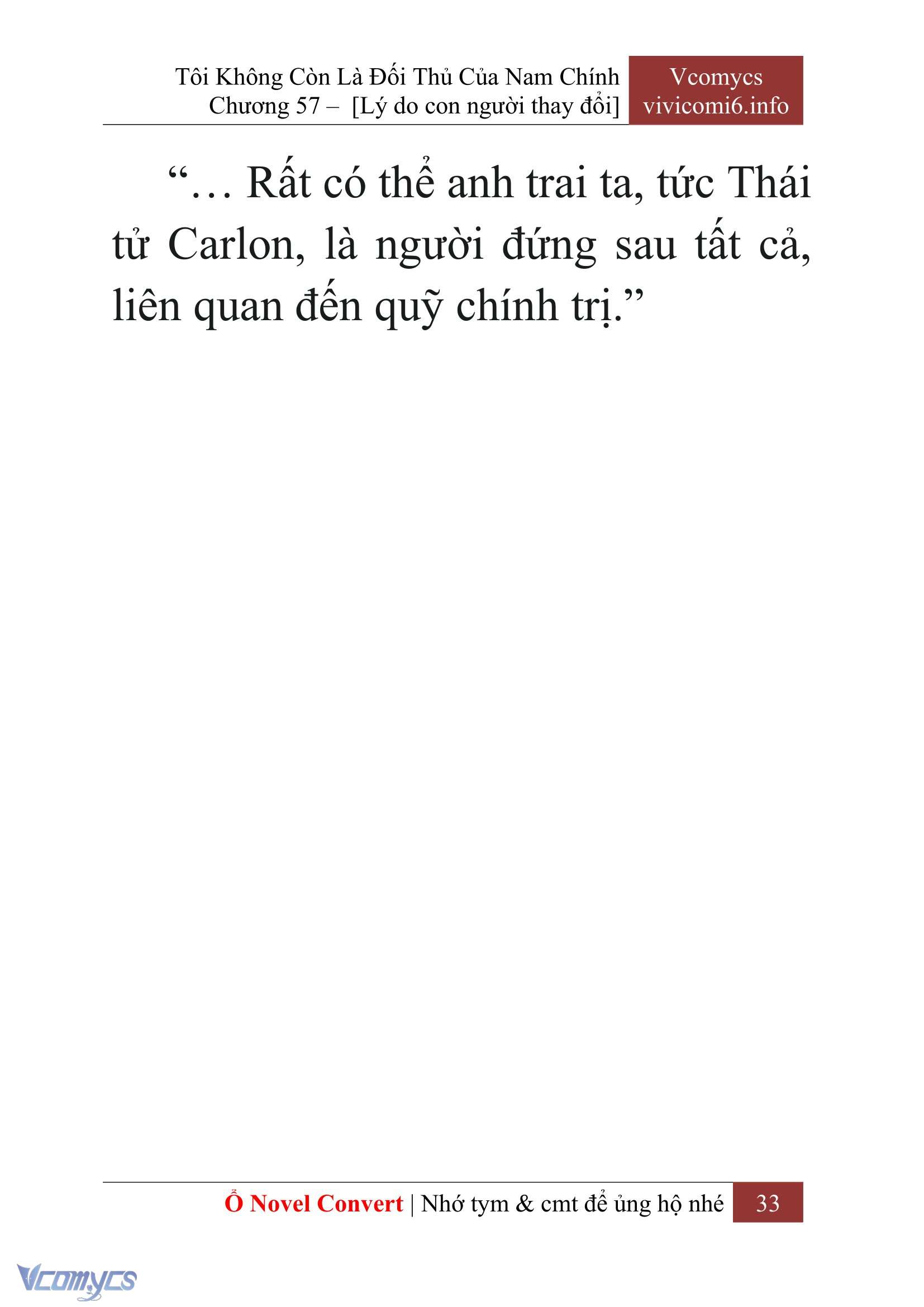 [Novel] Tôi Không Còn Là Đối Thủ Của Nam Chính Chapter  57 - 35