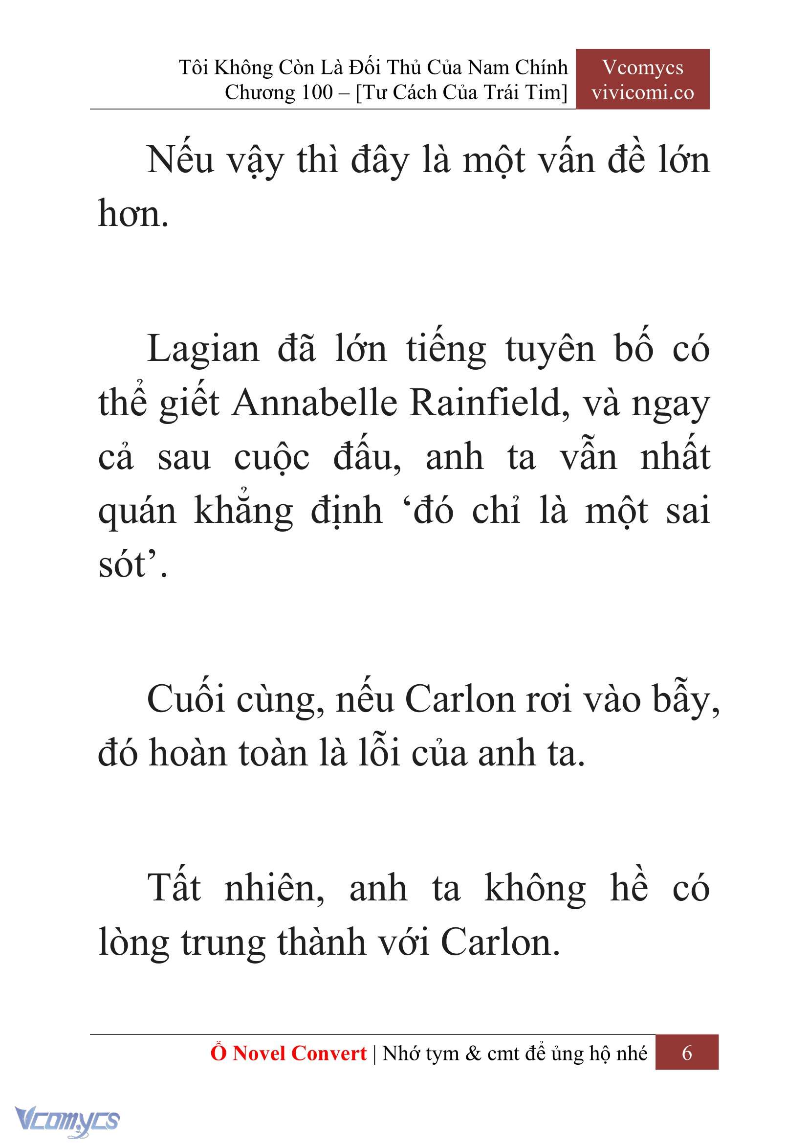 [Novel] Tôi Không Còn Là Đối Thủ Của Nam Chính Chapter  100 - 8
